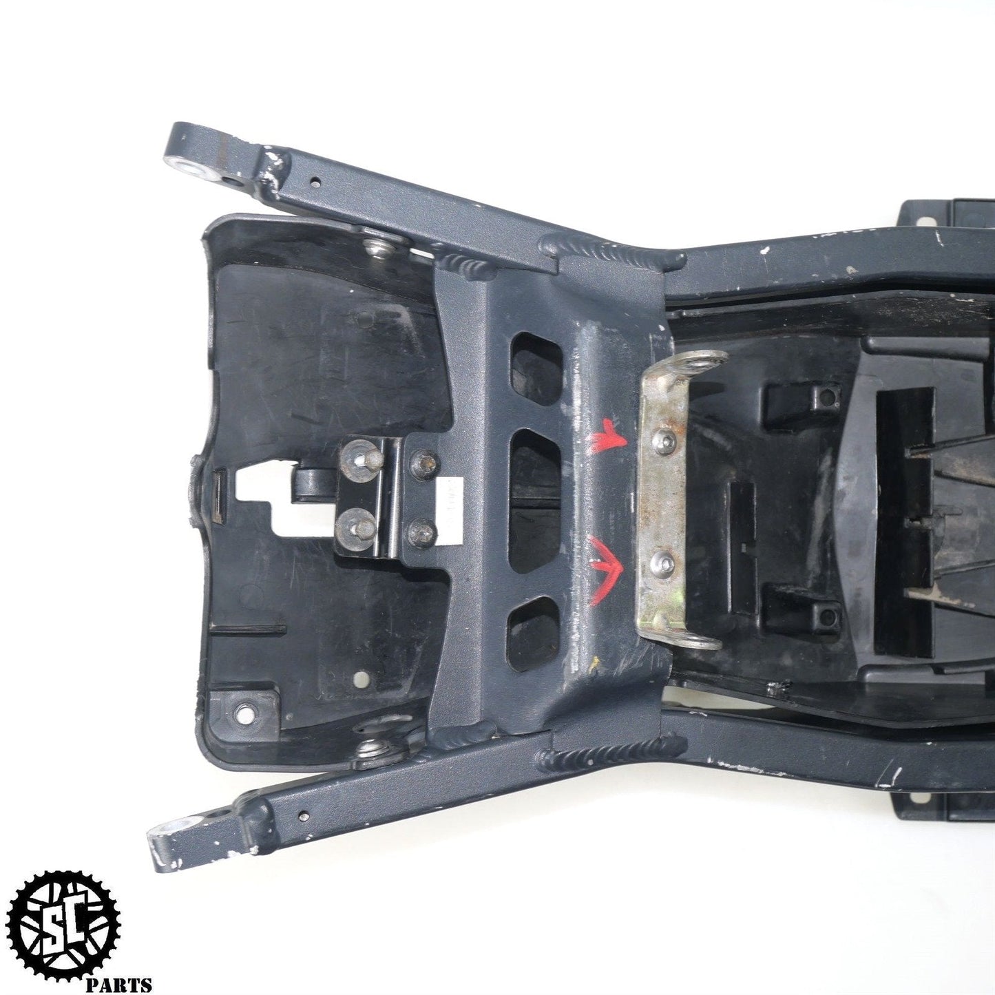 05 - 07 TRIUMPH SPEED TRIPLE 1050 REAR SUB FRAME TAIL BATTERY TRAY T2074400 T33 - SALVAGECYCLEPARTS