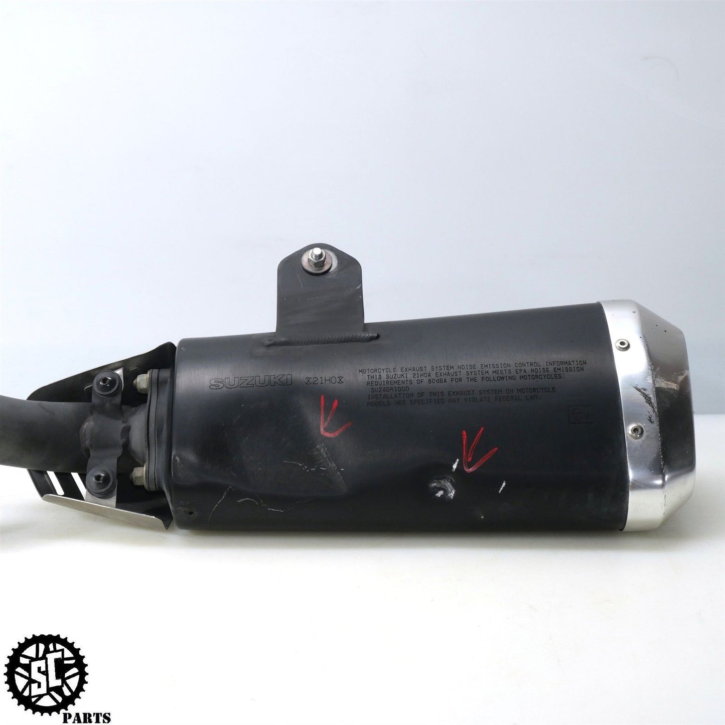 07 SUZUKI GSXR 1000 SLIP ON EXHAUST PIPE MUFFLER HEAT SHIELD S73
