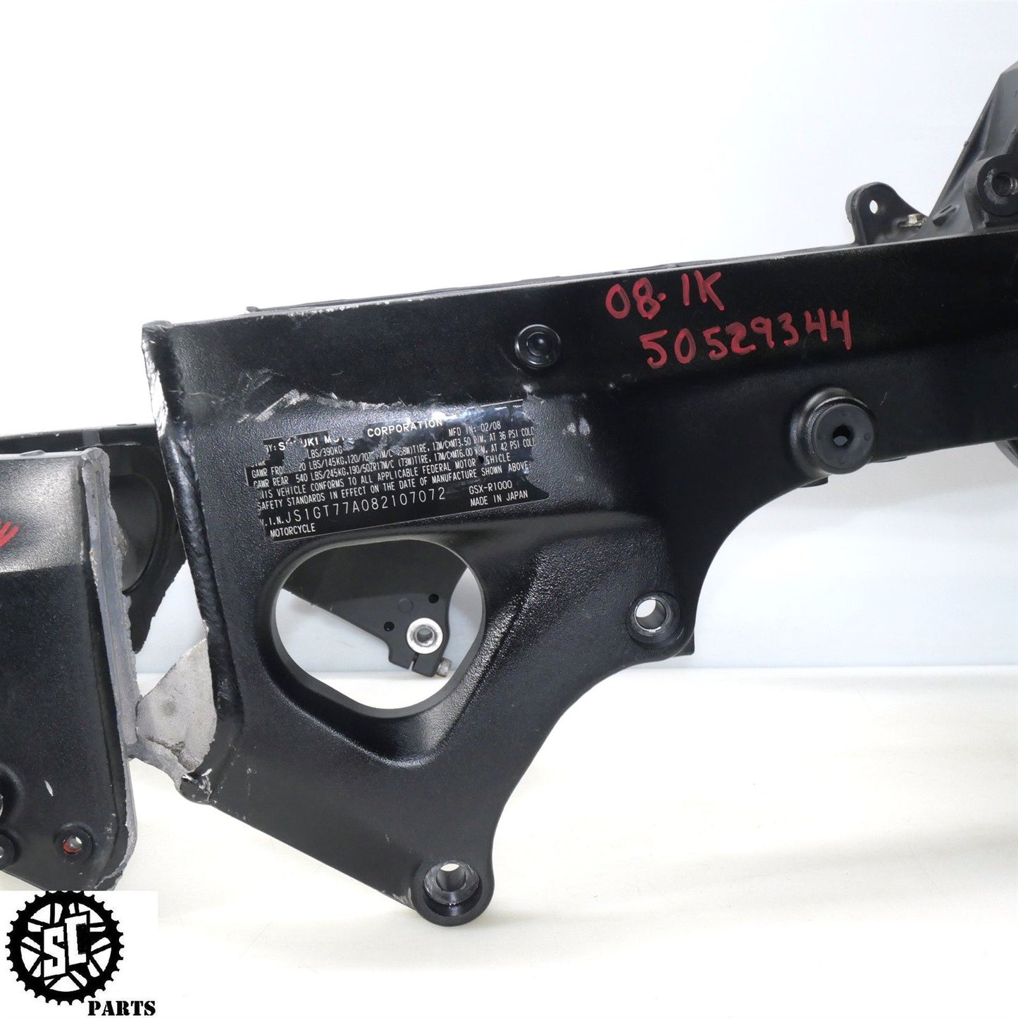 2008 SUZUKI GSXR 1000 FRAME CHASSIS *S* S50