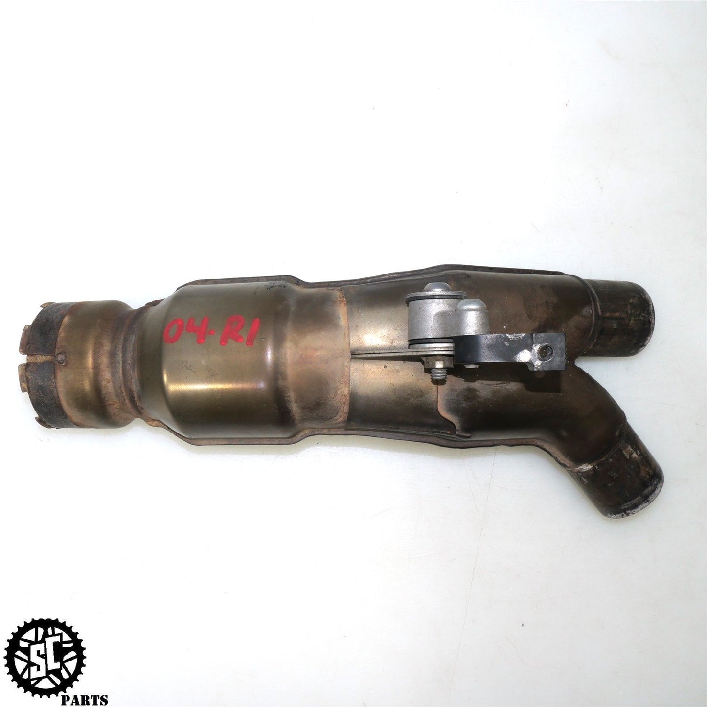 2004 05 06 YAMAHA YZF R1 EXHAUST CATALYST MID Y PIPE Y02