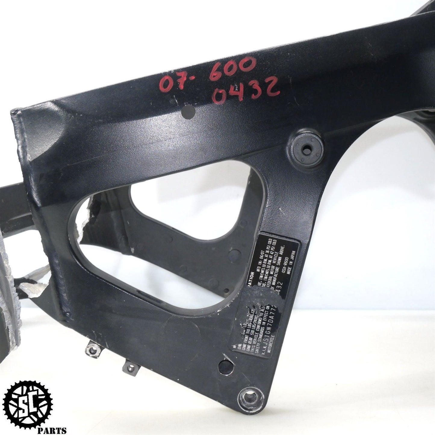 2007 SUZUKI GSXR 600 FRAME CHASSIS NR BOS S67