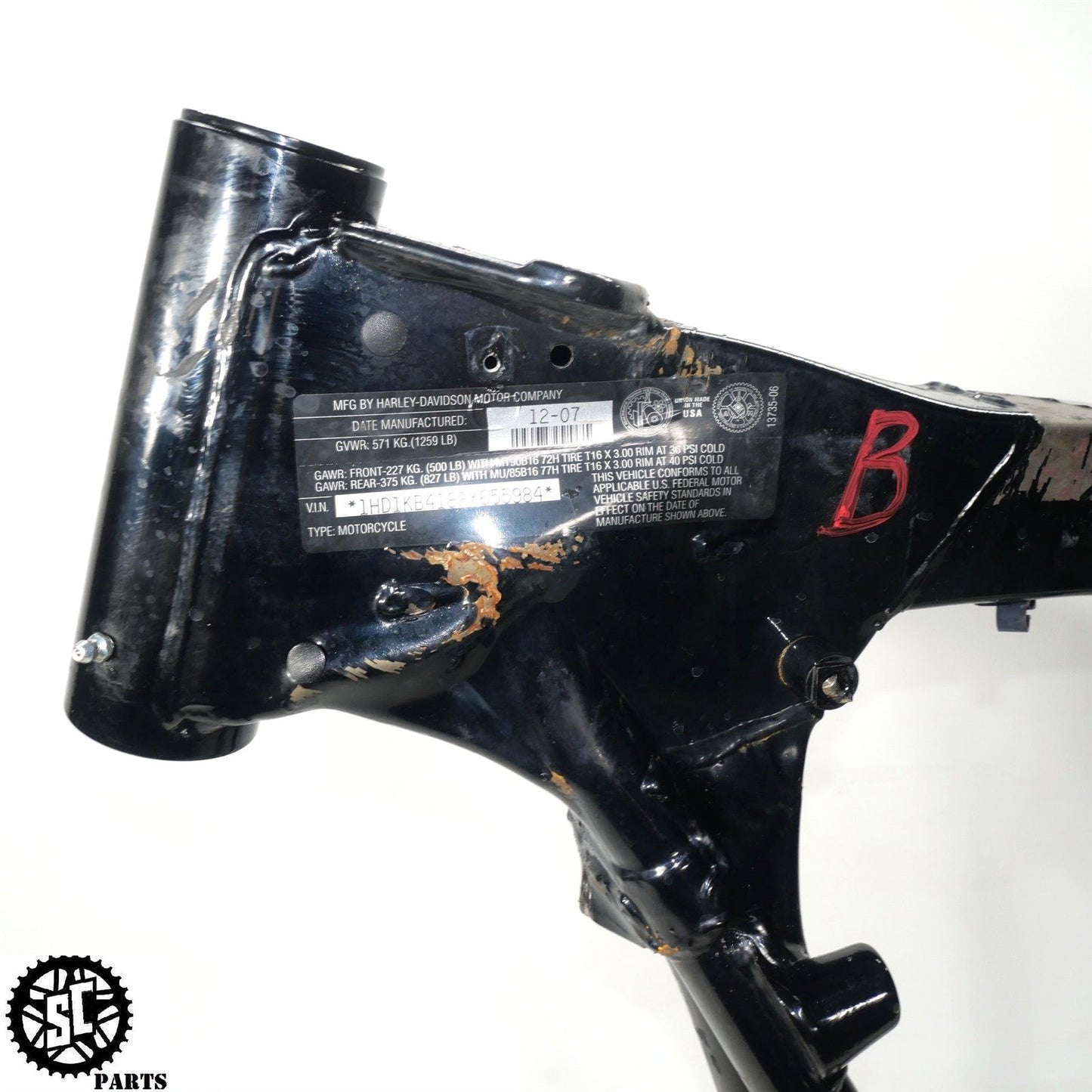 2008 HARLEY DAVIDSON STREET GLIDE FRAME CHASSIS *S* HD57
