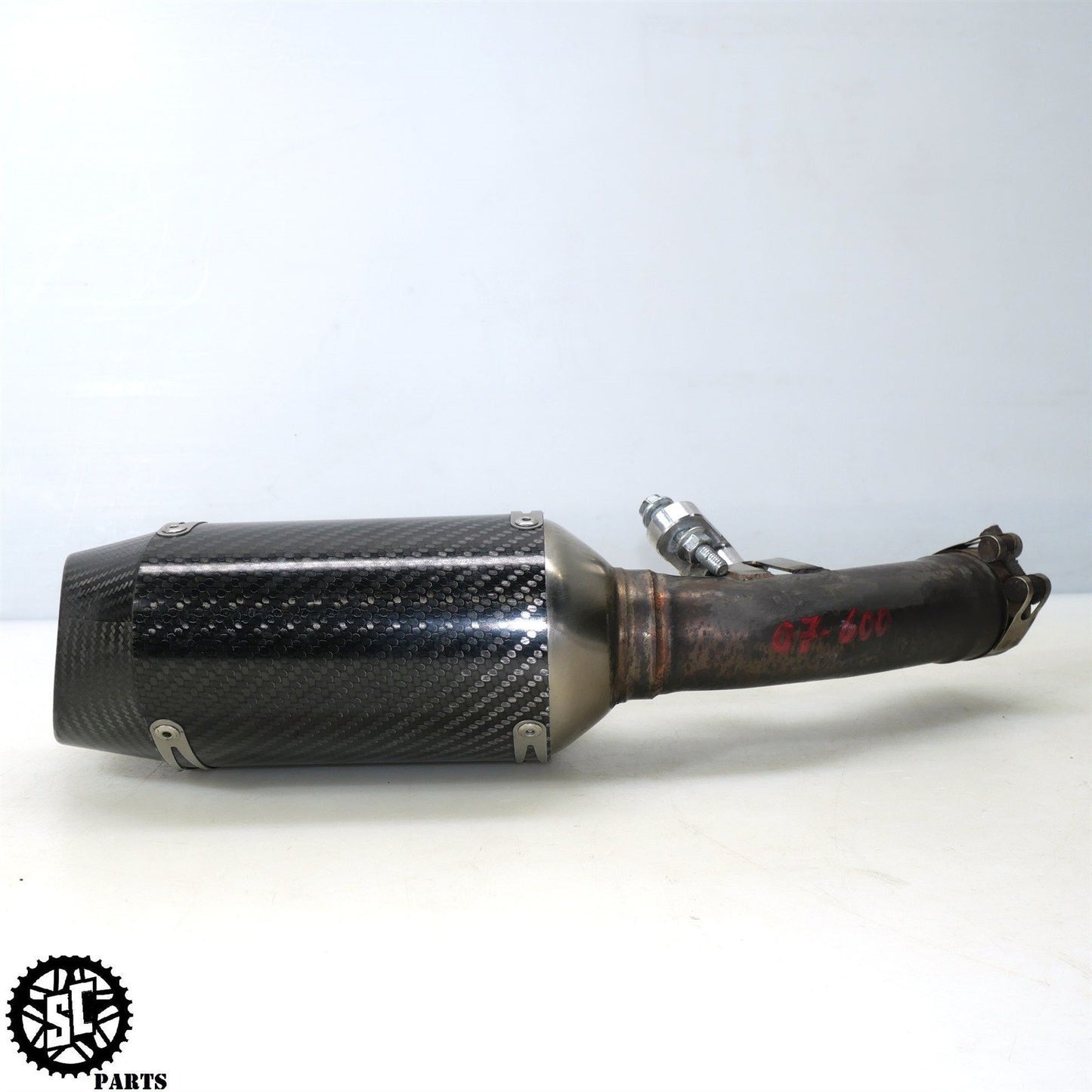 2007 SUZUKI GSXR 600 M4 EXHAUST PIPE SLIP ON MUFFLER CARBON S44