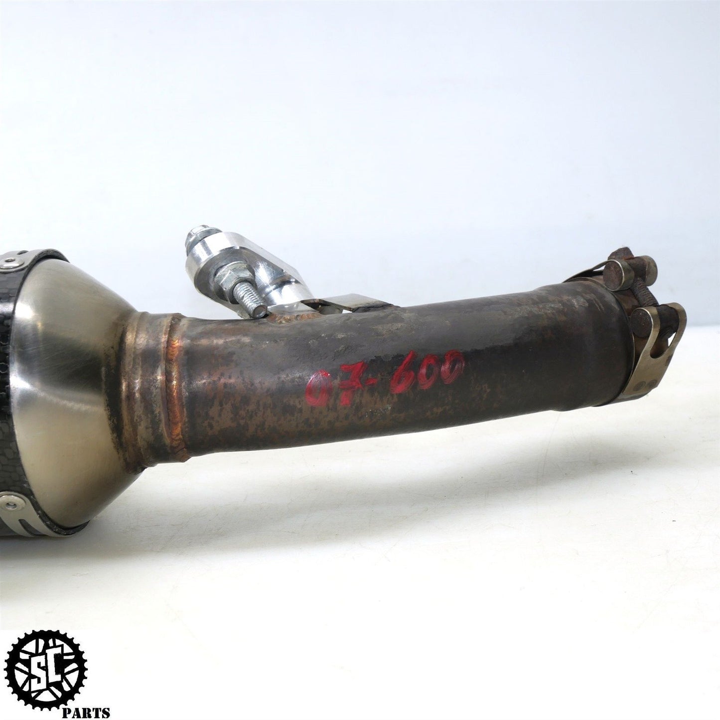 2007 SUZUKI GSXR 600 M4 EXHAUST PIPE SLIP ON MUFFLER CARBON S44