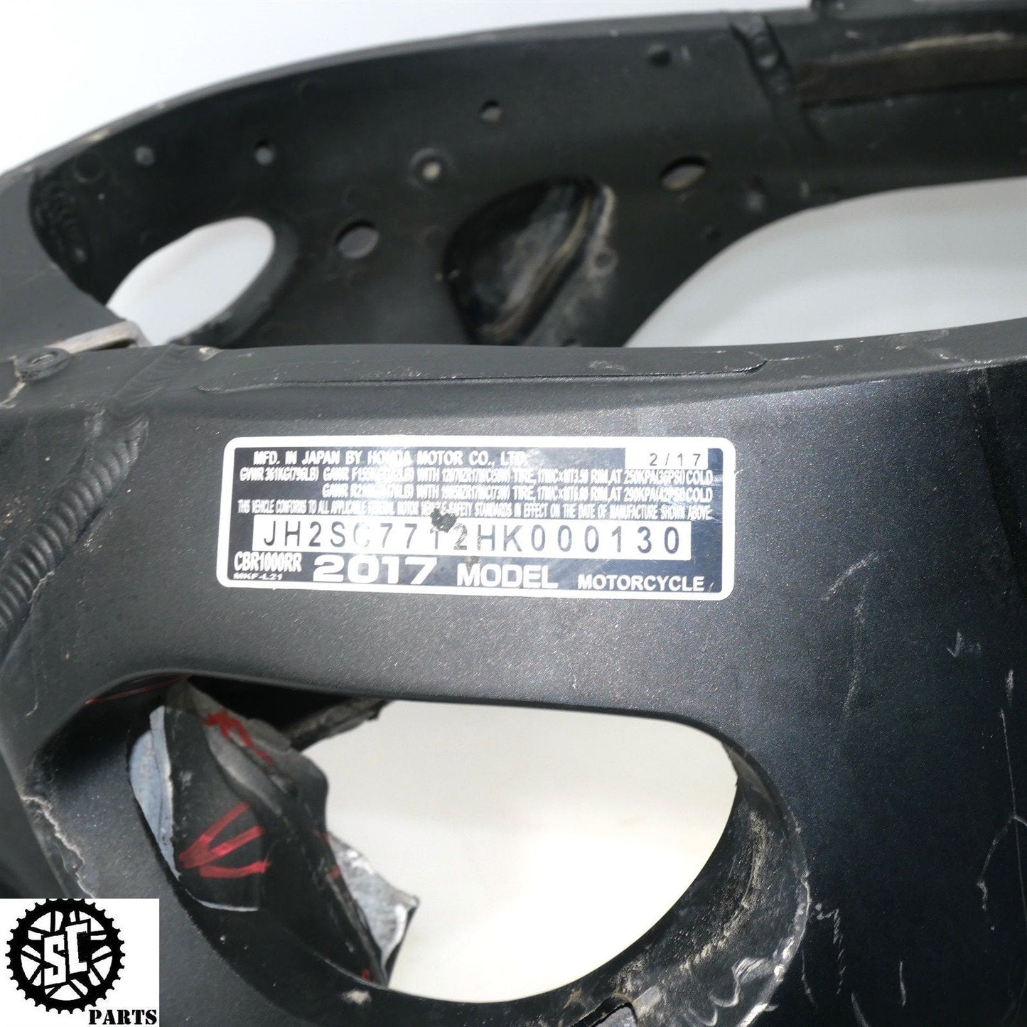 17-23 2017 HONDA CBR1000RR MAIN FRAME CHASSIS *S* H21