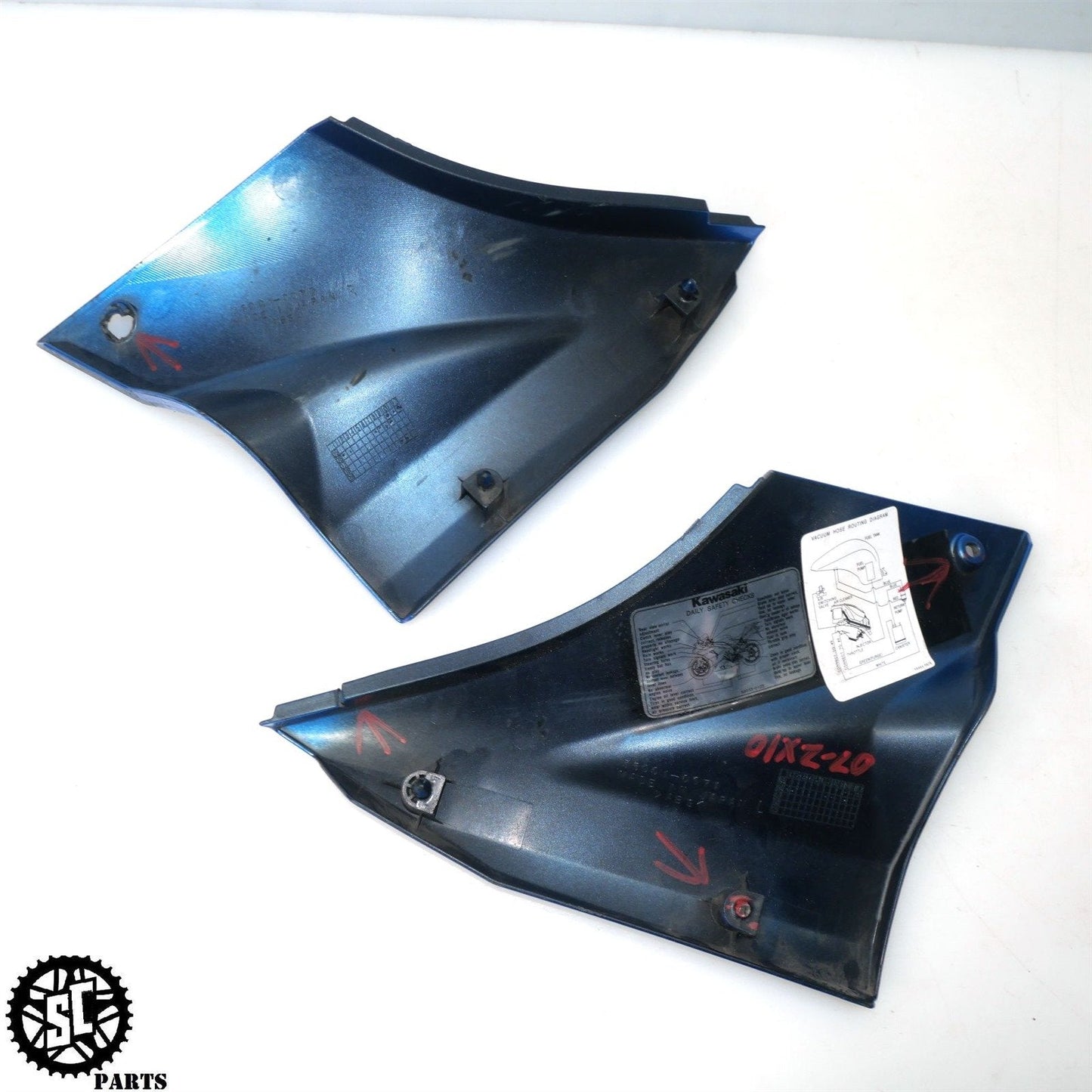 06-07 2007 KAWASAKI NINJA ZX10R SIDE TANK SEAT FAIRING COVER K59