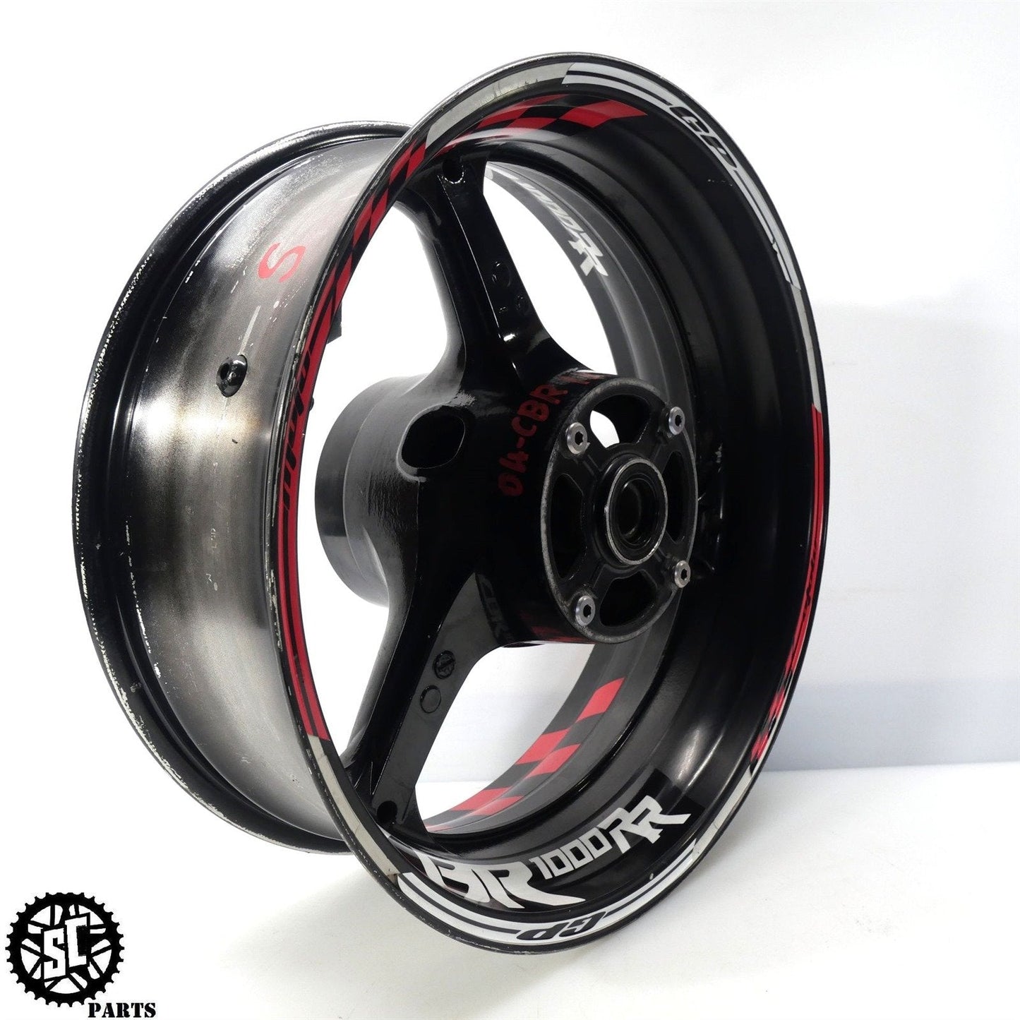 2004 2005 HONDA CBR1000RR REAR WHEEL RIM STRAIGHT H01