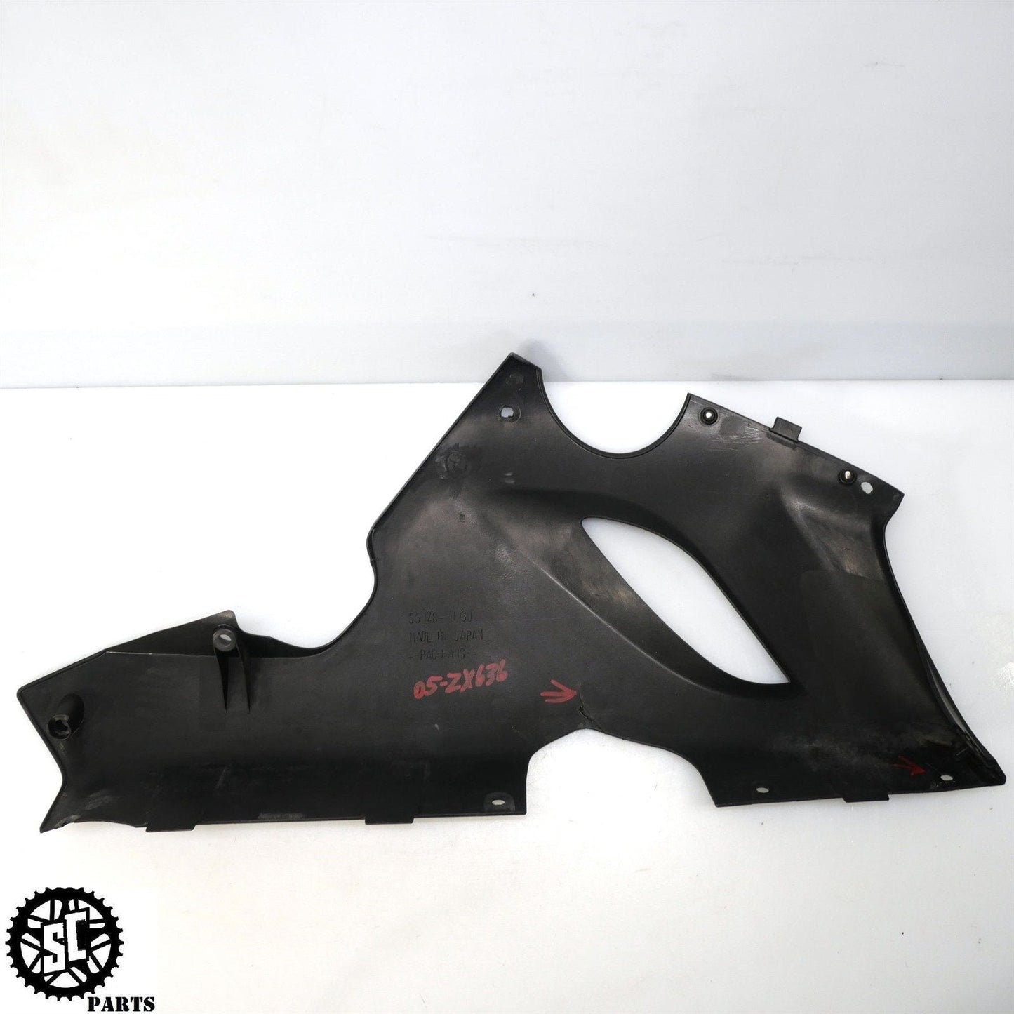 2005 2006 KAWASAKI NINJA ZX6R 636 LEFT LOWER FAIRING K44