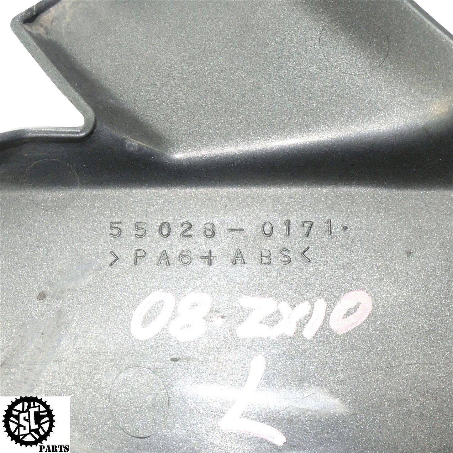 2008-2010 KAWASAKI NINJA ZX10R LEFT LOWER SIDE FAIRING BELLY PAN COWL K02