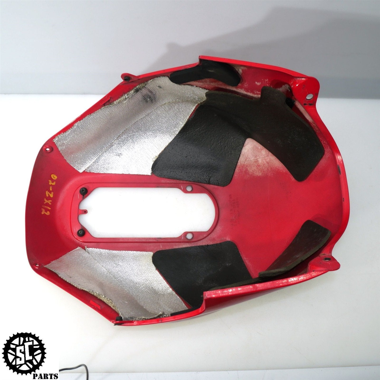 02 - 05 2002 KAWASAKI NINJA ZX12R FUEL GAS TANK FAIRING COVER K71 - SALVAGECYCLEPARTS