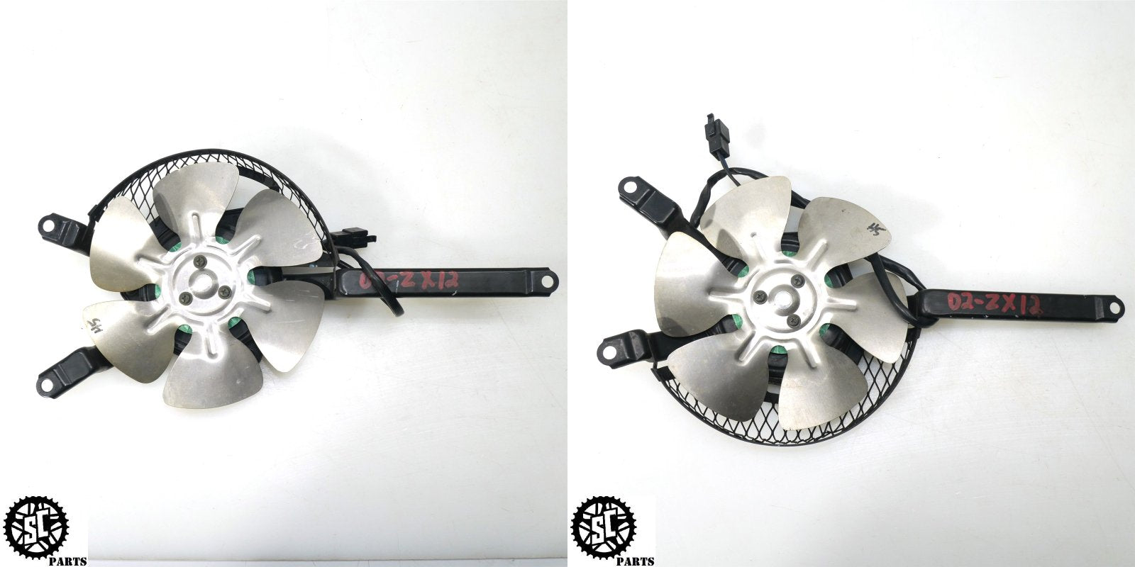 02 - 05 2002 KAWASAKI NINJA ZX12R METAL RADIATOR FAN UPGRADE LEFT RIGHT K71 - SALVAGECYCLEPARTS