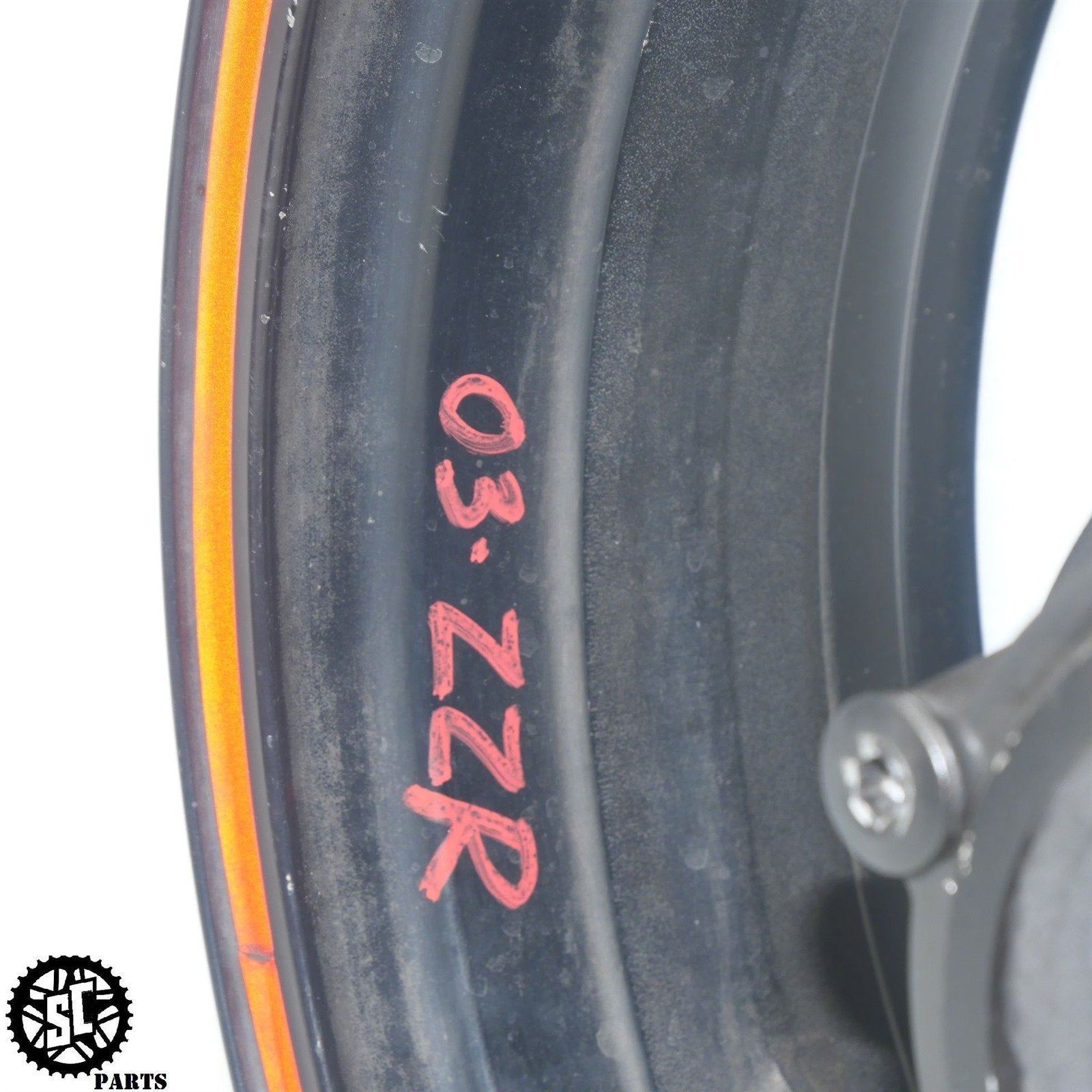 02 - 05 KAWASAKI ZZR1200 REAR WHEEL RIM STRAIGHT K59 - SALVAGECYCLEPARTS