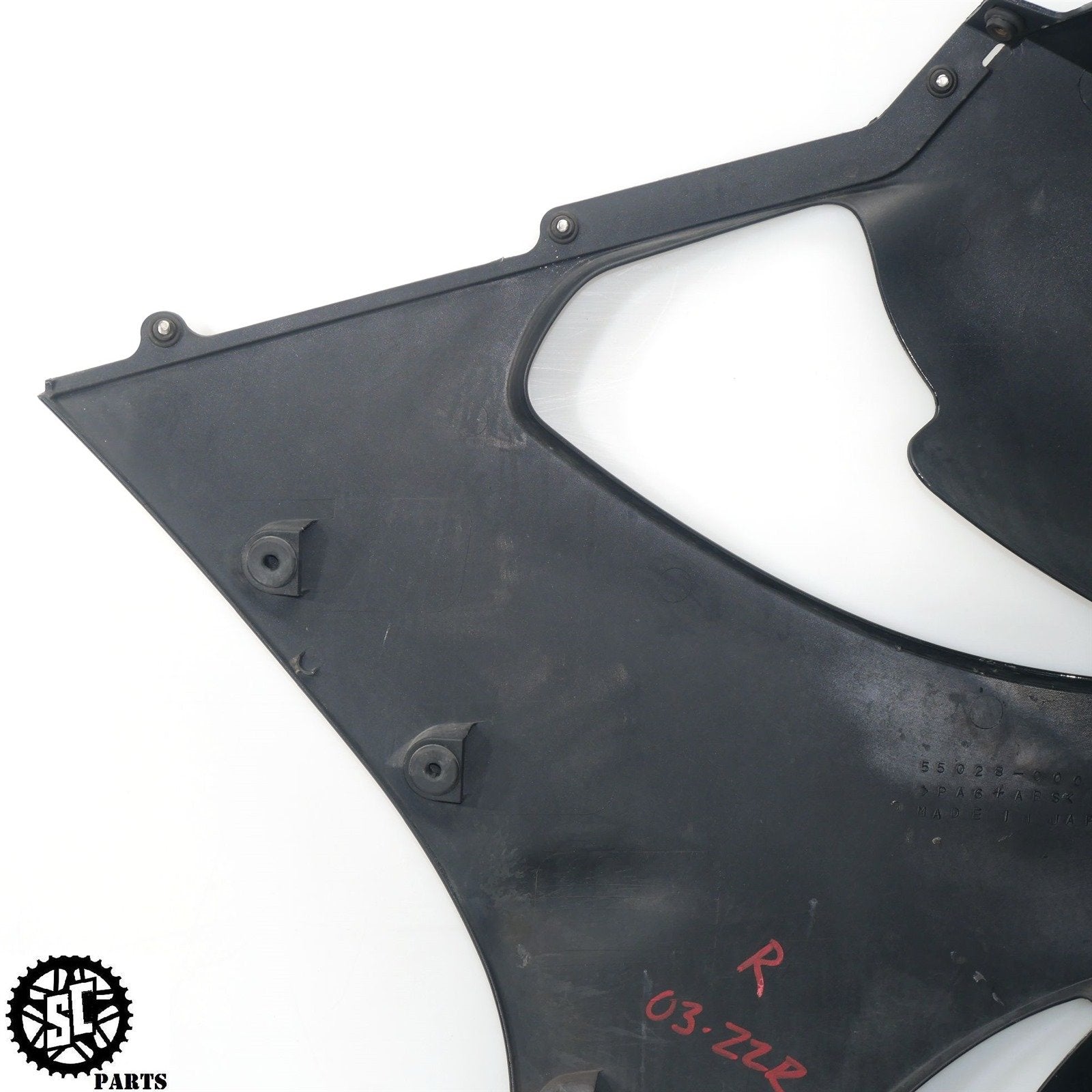 02 - 05 KAWASAKI ZZR1200 RIGHT SIDE FAIRING K59 - SALVAGECYCLEPARTS