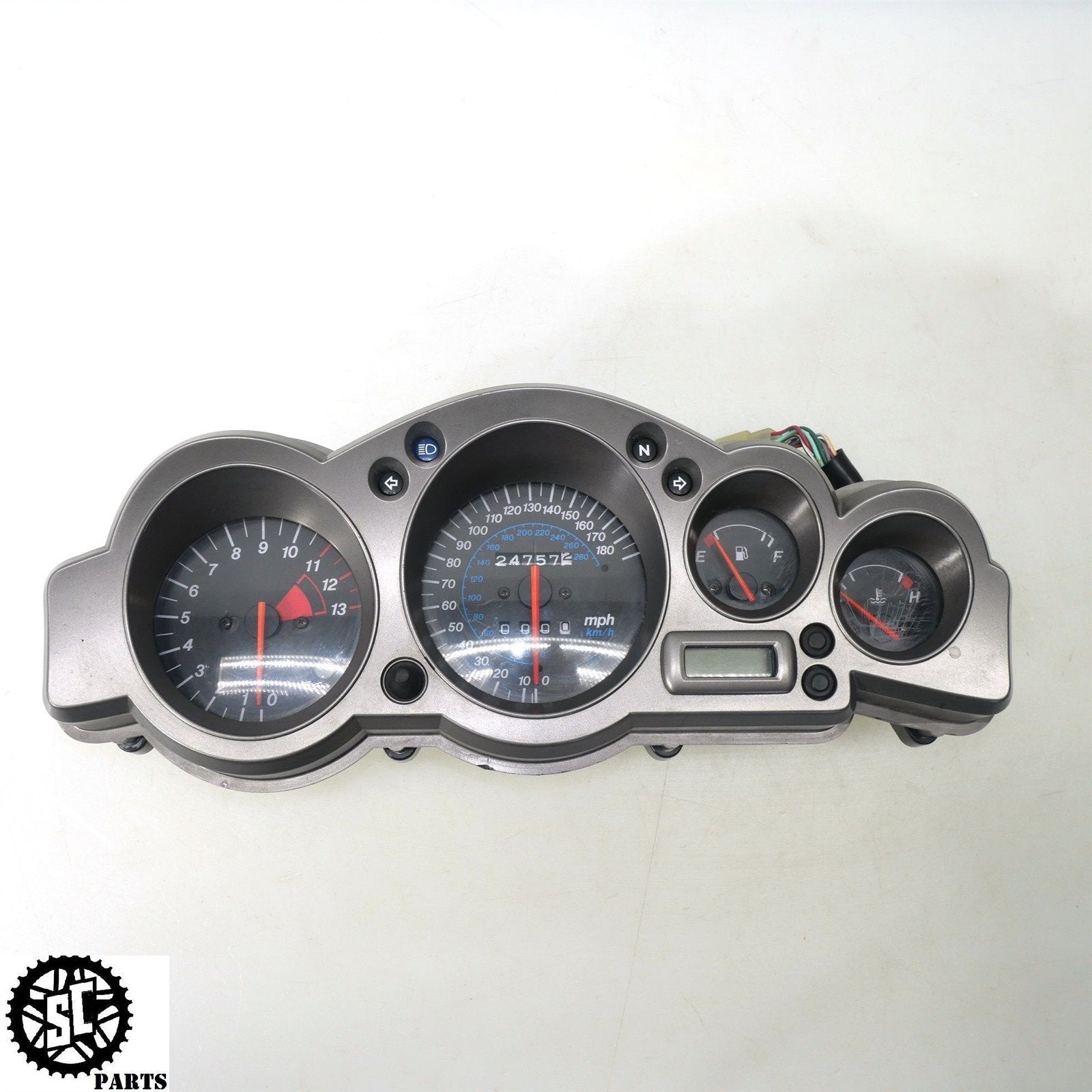 02 - 05 KAWASAKI ZZR1200 SPEEDOMETER GAUGE CLUSTER 24K MILES K59 - SALVAGECYCLEPARTS