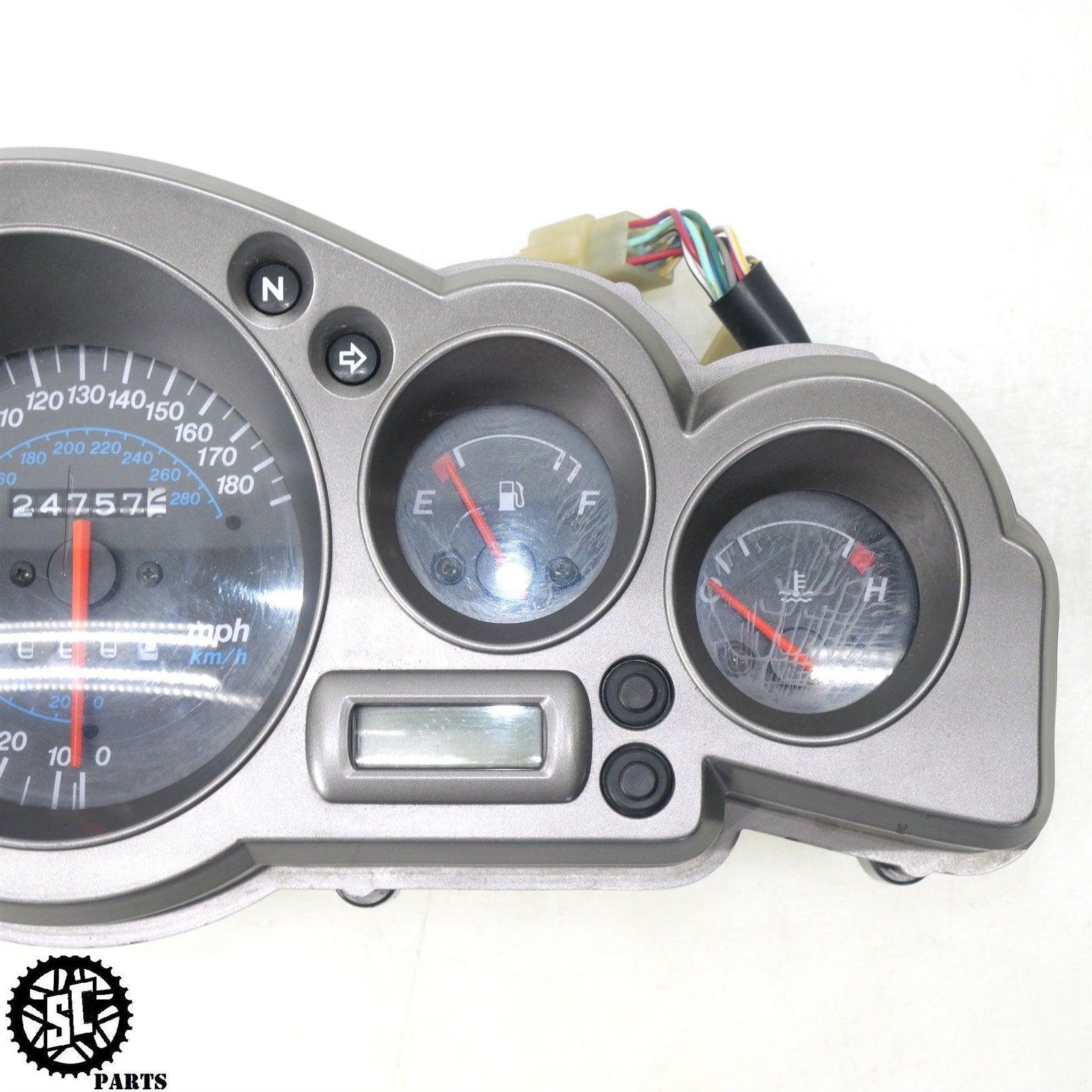 02 - 05 KAWASAKI ZZR1200 SPEEDOMETER GAUGE CLUSTER 24K MILES K59 - SALVAGECYCLEPARTS