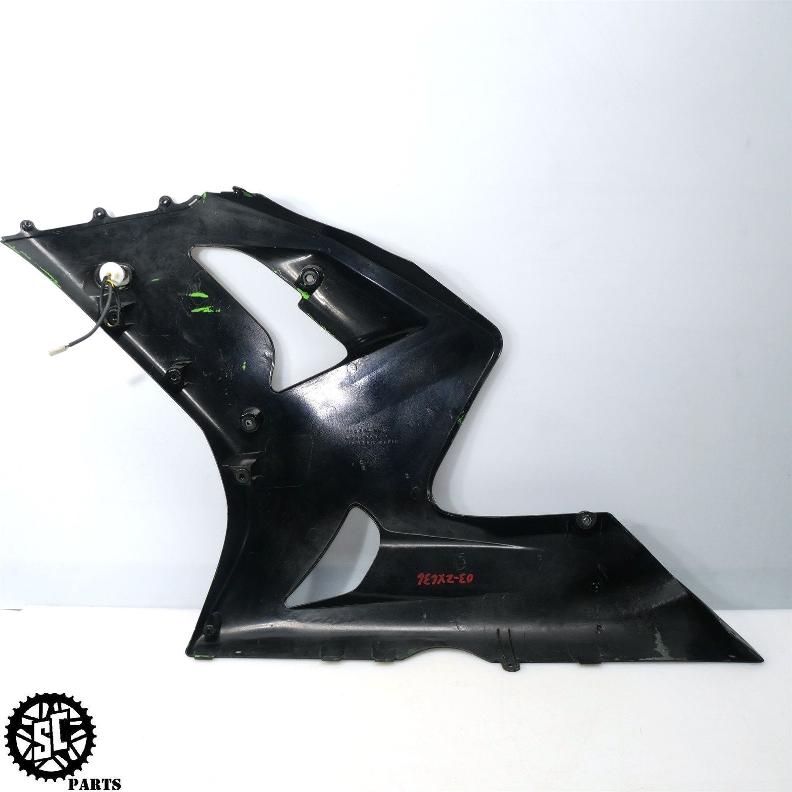 03 04 2003 KAWASAKI NINJA ZX6R 636 RIGHT SIDE MID FAIRING PLASTIC K07 - SALVAGECYCLEPARTS