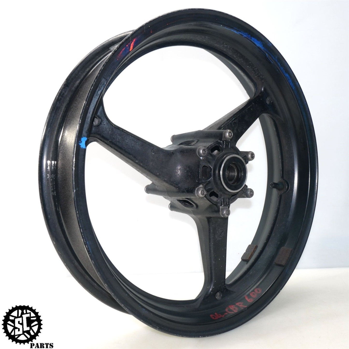 03 04 HONDA CBR600RR FRONT WHEEL RIM STRAIGHT H43 - SALVAGECYCLEPARTS