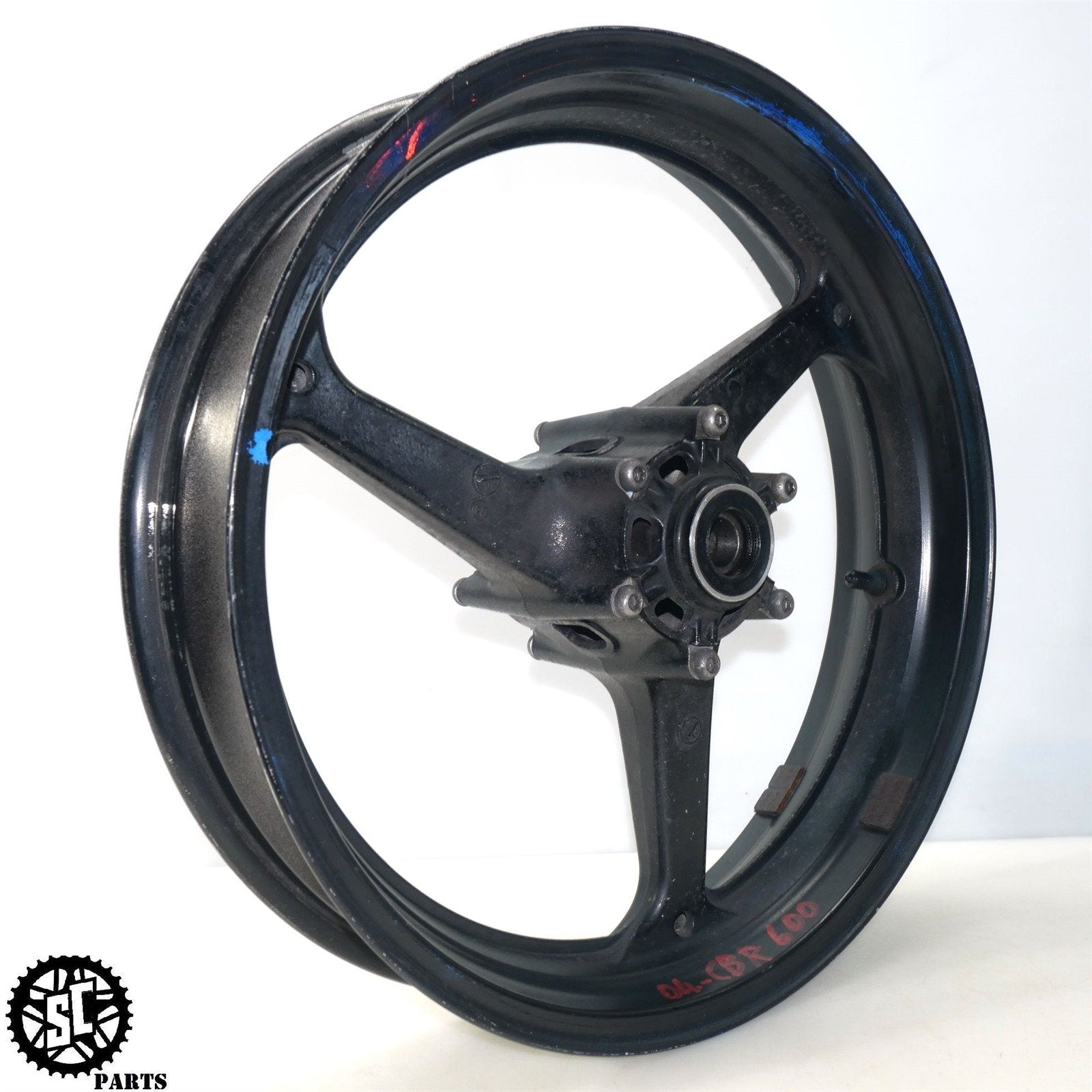 03 04 HONDA CBR600RR FRONT WHEEL RIM STRAIGHT H43 - SALVAGECYCLEPARTS