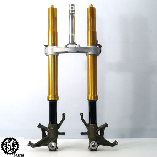 04 - 05 KAWASAKI NINJA ZX10R FRONT FORKS TUBE SUSPENSION STRAIGHT K68 - SALVAGECYCLEPARTS