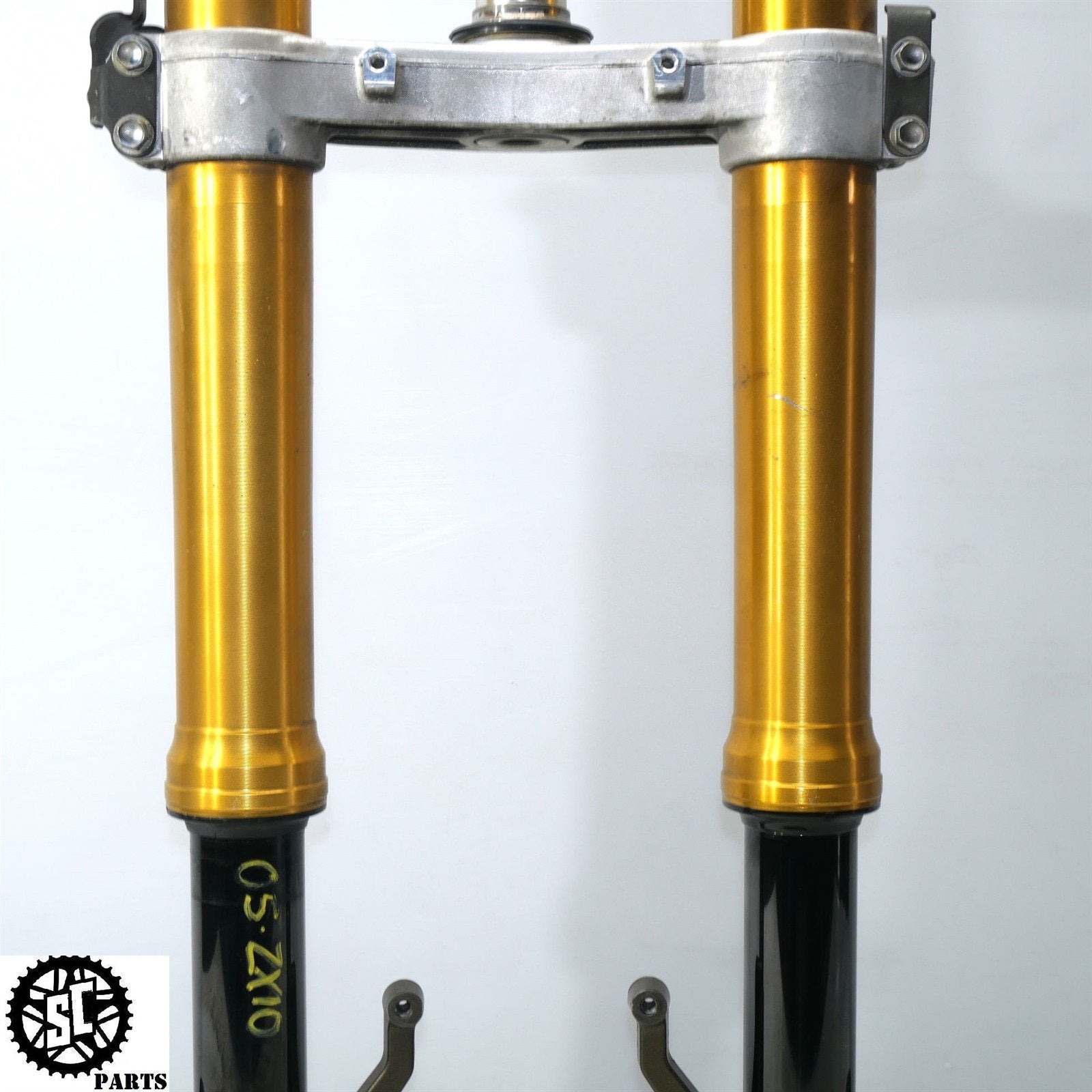 04 - 05 KAWASAKI NINJA ZX10R FRONT FORKS TUBE SUSPENSION STRAIGHT K68 - SALVAGECYCLEPARTS