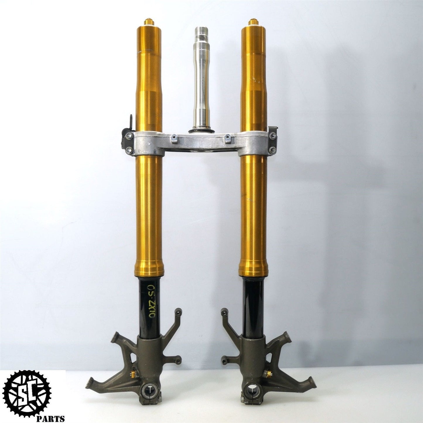 04 - 05 KAWASAKI NINJA ZX10R FRONT FORKS TUBE SUSPENSION STRAIGHT K68 - SALVAGECYCLEPARTS