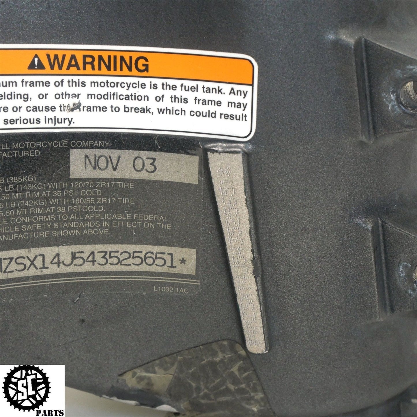 04 - 06 BUELL LIGHTNING XB12 FRAME CHASSIS *S* HB08 - SALVAGECYCLEPARTS