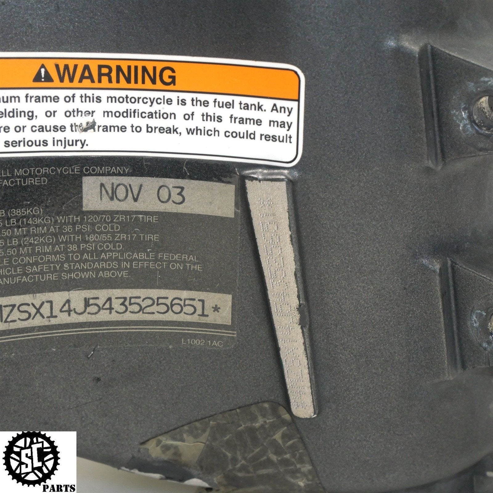 04 - 06 BUELL LIGHTNING XB12 FRAME CHASSIS *S* HB08 - SALVAGECYCLEPARTS