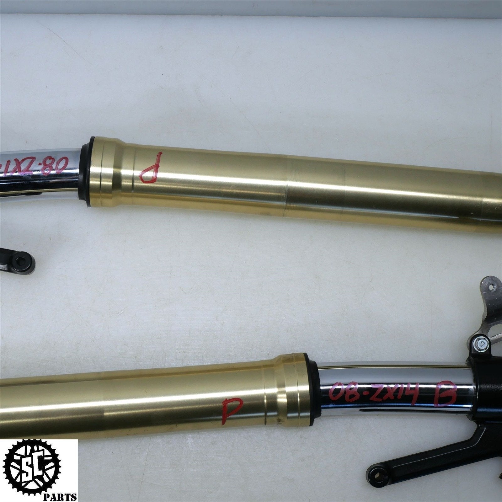 06 07 2008 - 2011 KAWASAKI ZX14 FRONT FORKS LEFT RIGHT SB K48 - SALVAGECYCLEPARTS