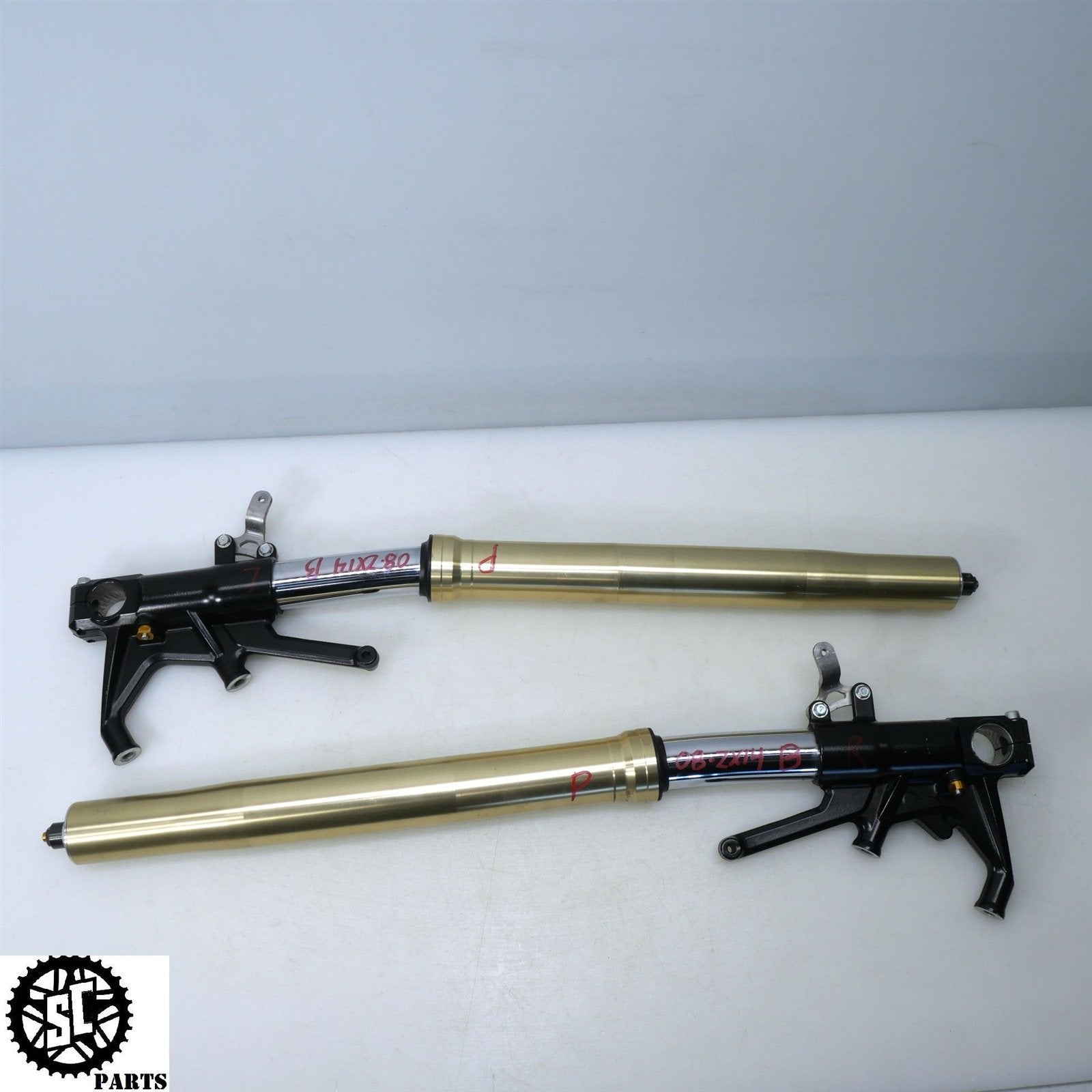 06 07 2008 - 2011 KAWASAKI ZX14 FRONT FORKS LEFT RIGHT SB K48 - SALVAGECYCLEPARTS