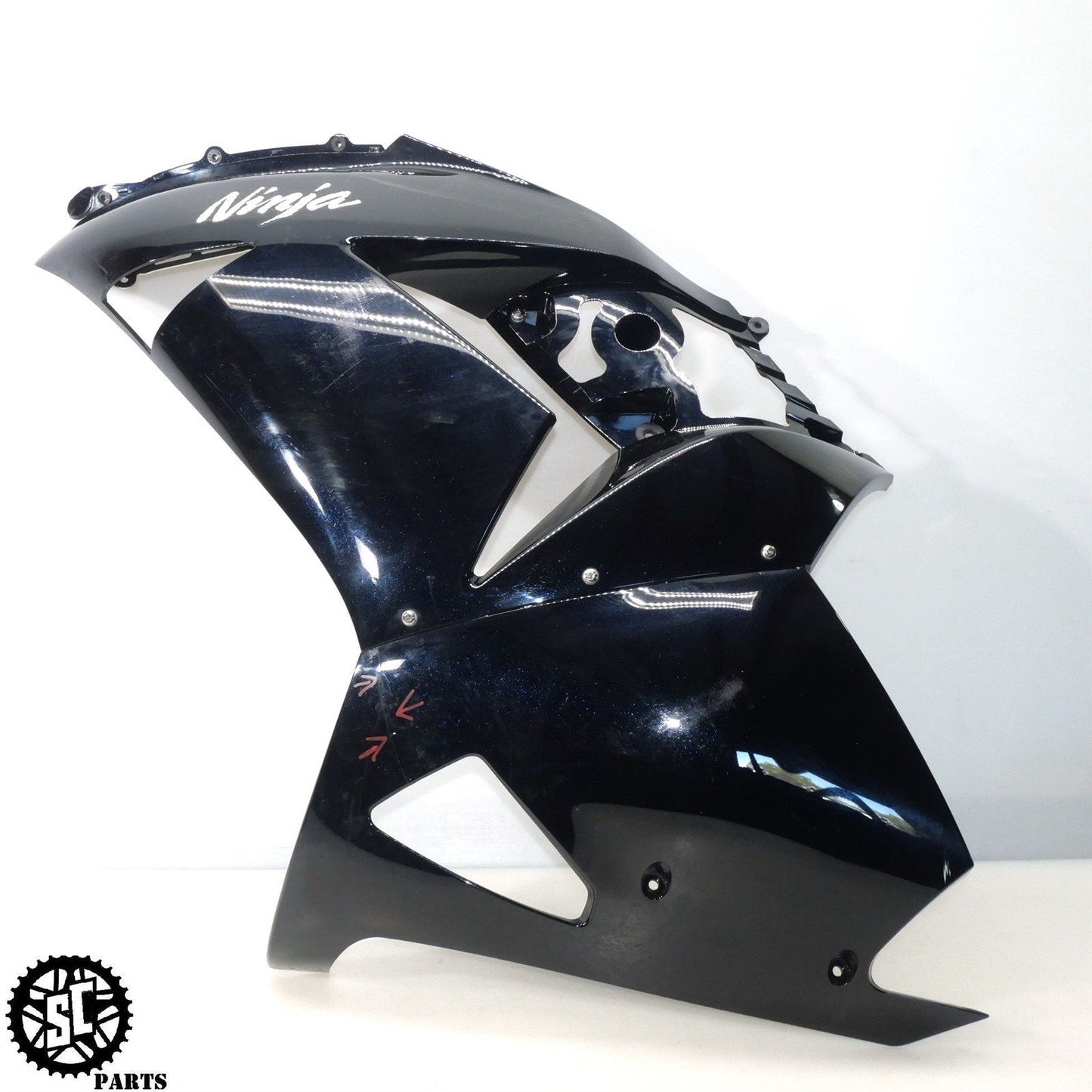 06 07 2008 - 2011 KAWASAKI ZX14 LEFT SIDE UPPER LOWER FAIRING K48 - SALVAGECYCLEPARTS