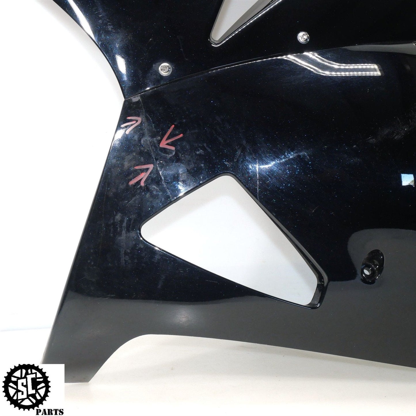 06 07 2008 - 2011 KAWASAKI ZX14 LEFT SIDE UPPER LOWER FAIRING K48 - SALVAGECYCLEPARTS