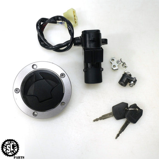 06 07 2008 - 2011 KAWASAKI ZX14 LOCK SET IGNITION SWITCH WITH KEY GAS CAP K48 - SALVAGECYCLEPARTS