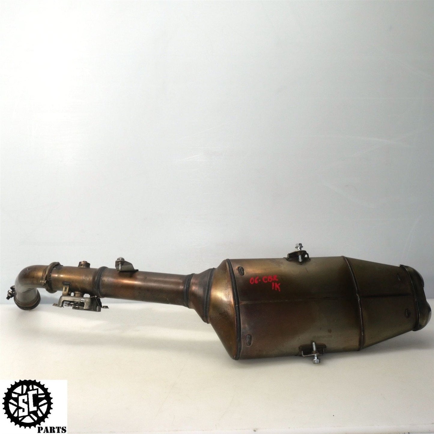 06 07 HONDA CBR1000RR SLIP ON EXHAUST MID PIPE H32 - SALVAGECYCLEPARTS