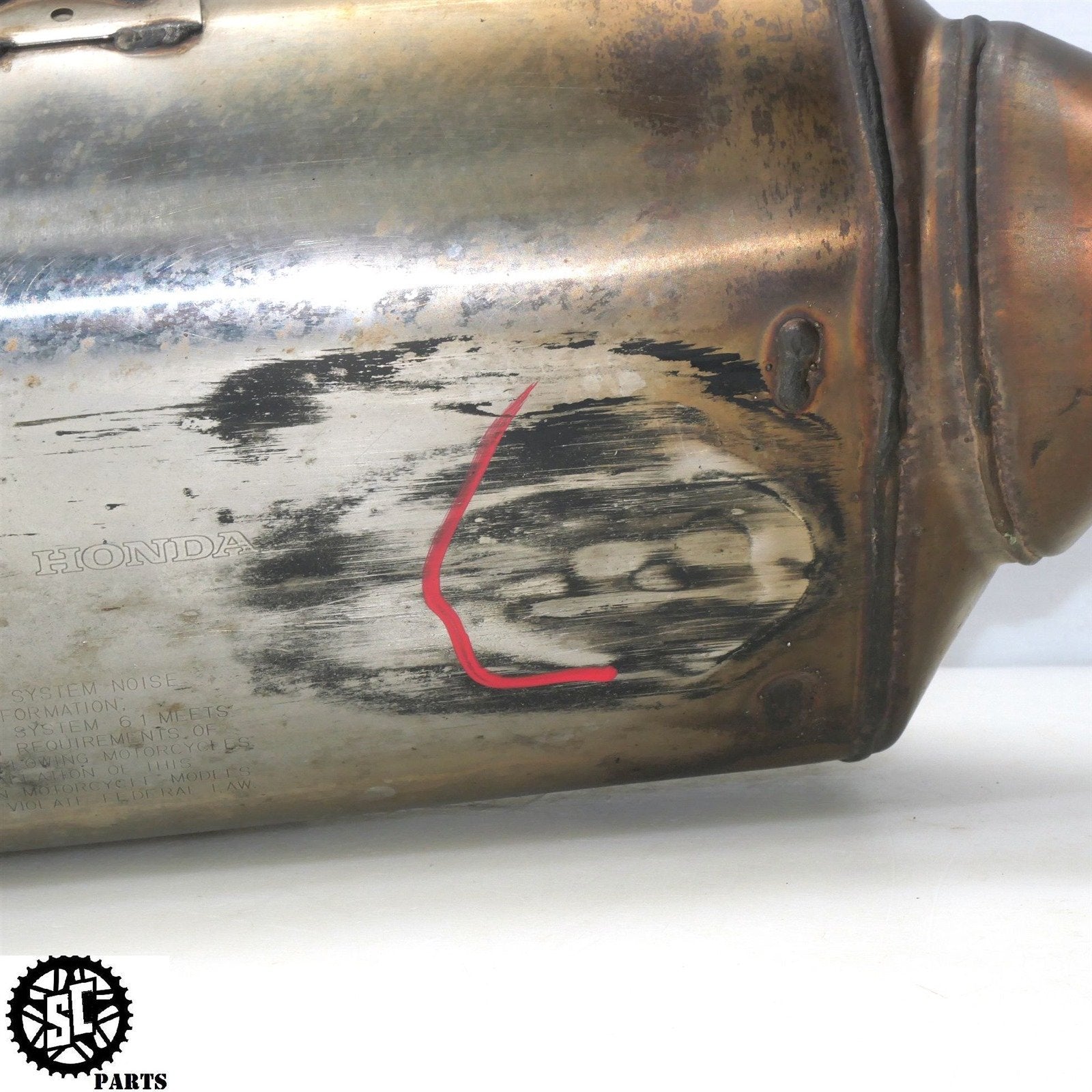 06 07 HONDA CBR1000RR SLIP ON EXHAUST MID PIPE H32 - SALVAGECYCLEPARTS