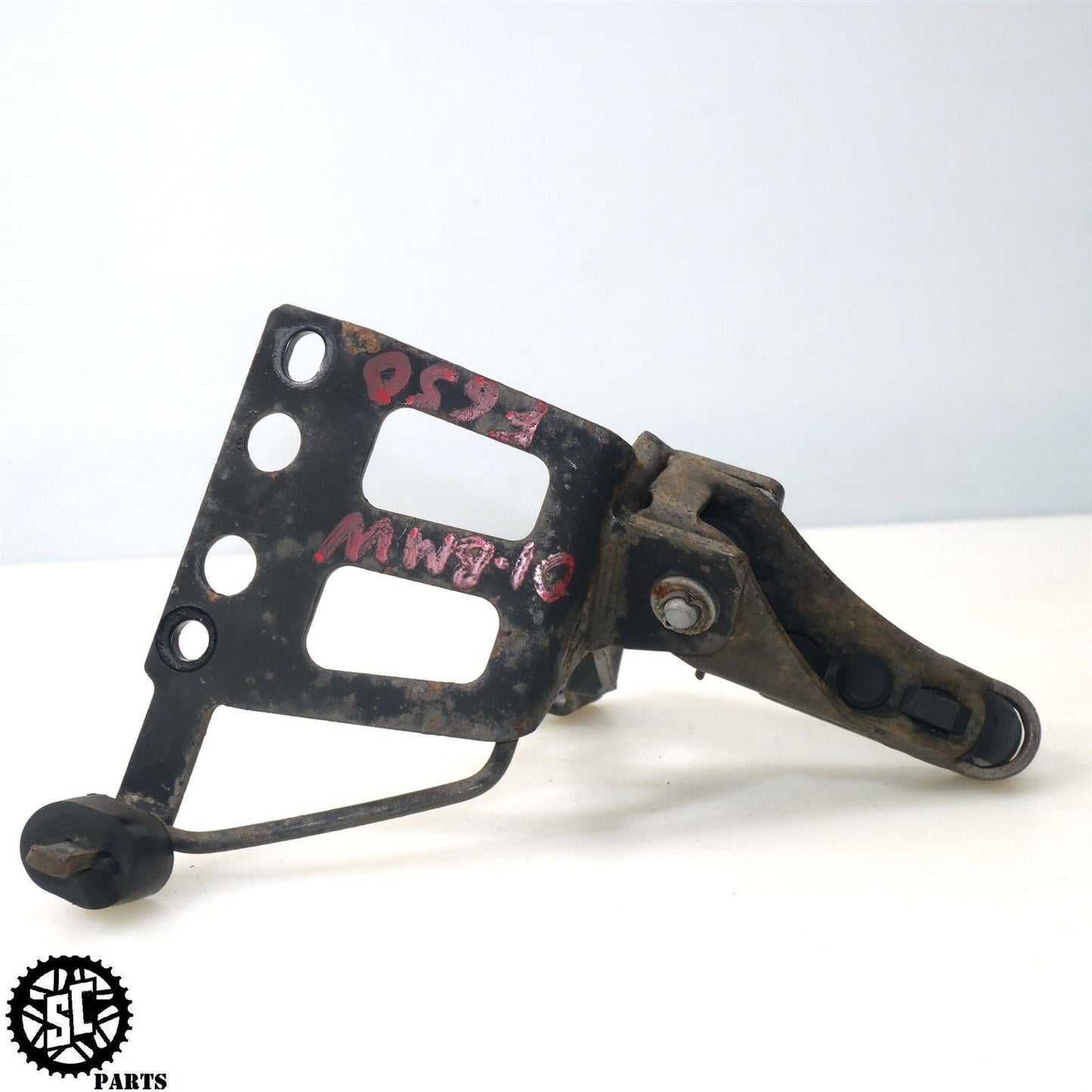2001-2004 BMW F650GS LEFT REARSET FRONT FOOT PEG BRACKET B17