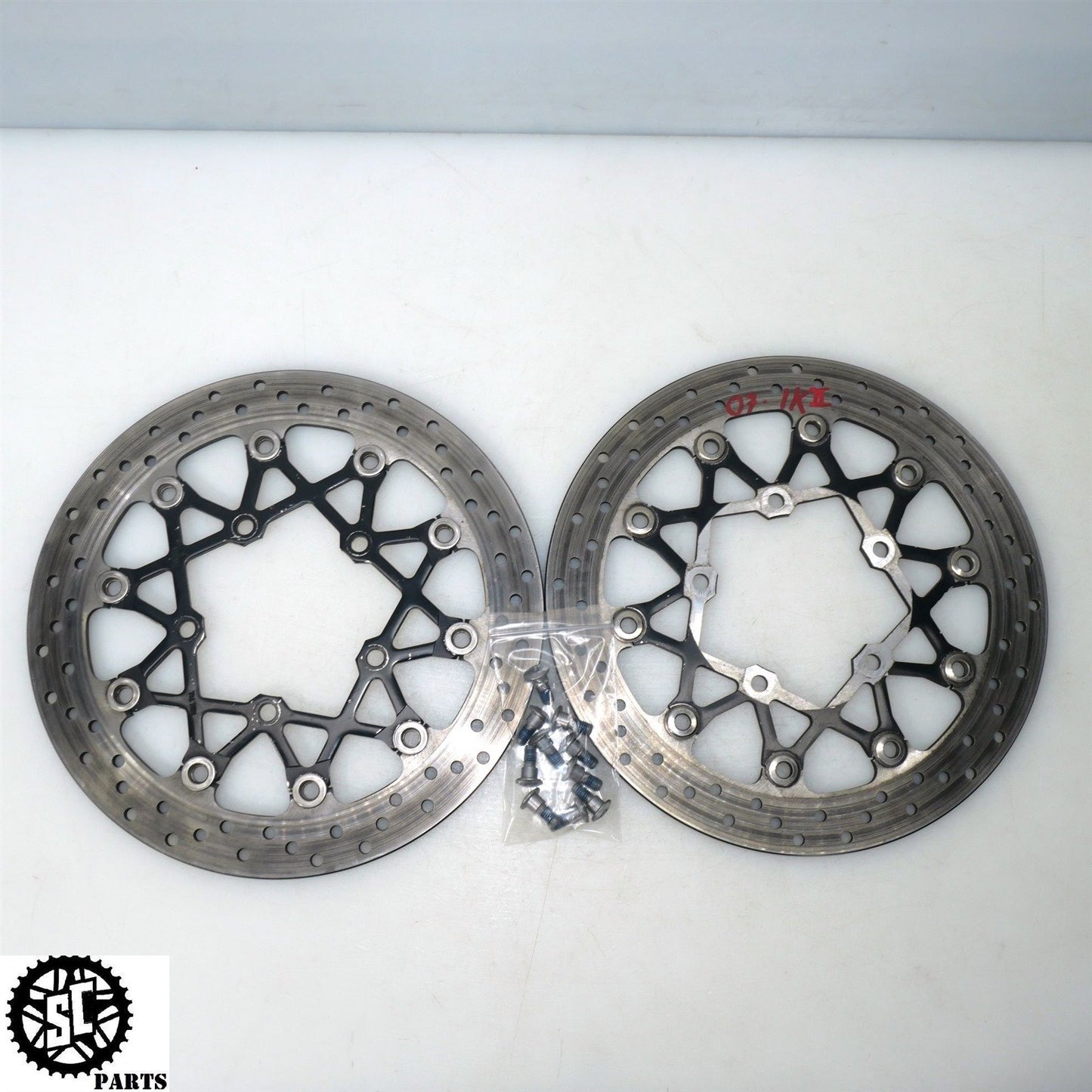 07 08 SUZUKI GSXR 1000 FRONT BRAKE ROTORS DISC S57