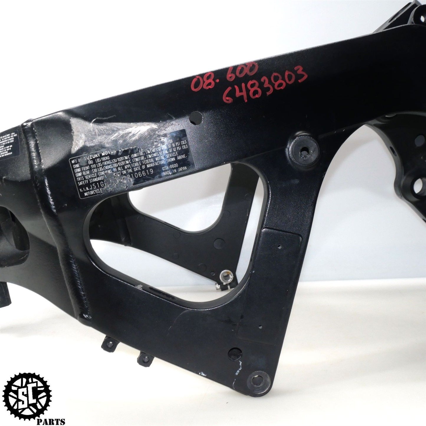 08 09 SUZUKI GSXR 600 FRAME CHASSIS *S* S45