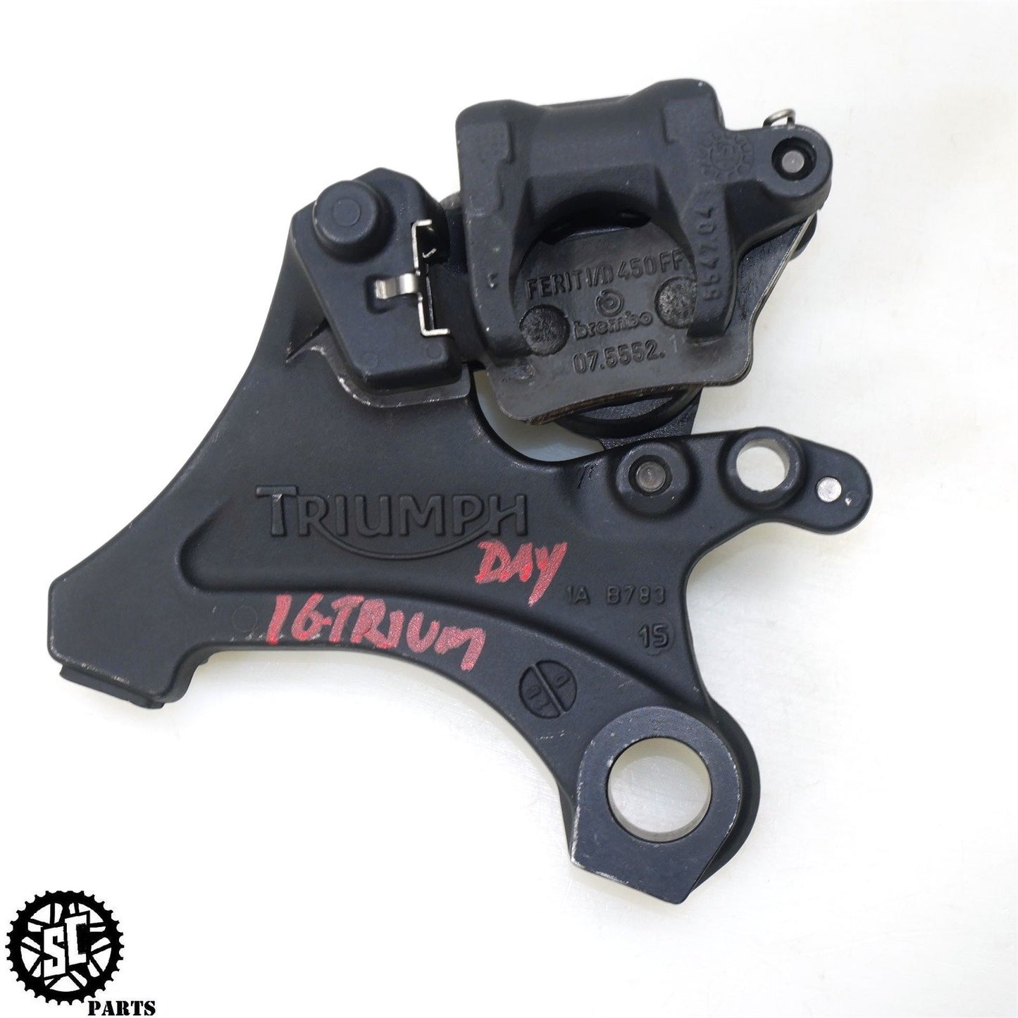 13-17 TRIUMPH DAYTONA 675 R REAR BRAKE CALIPER 2024900 BREMBO BRACKET T31
