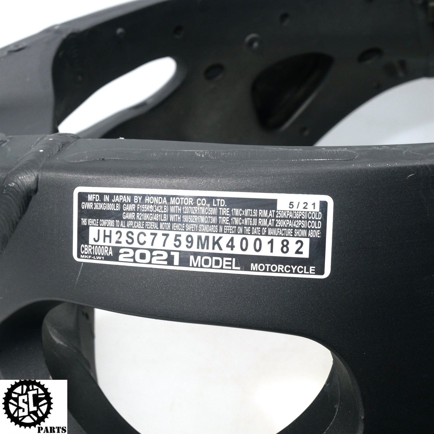 17-23 2021 HONDA CBR1000RR FRAME CHASSIS *S* H47