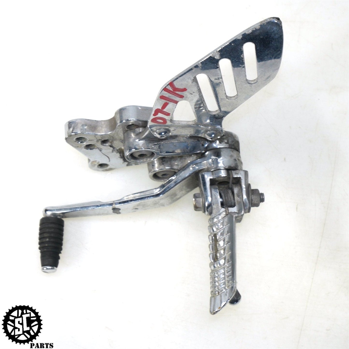 07 08 SUZUKI GSXR1000 LEFT REARSET FOOT PEG SHIFTER PEDAL CHROME S57