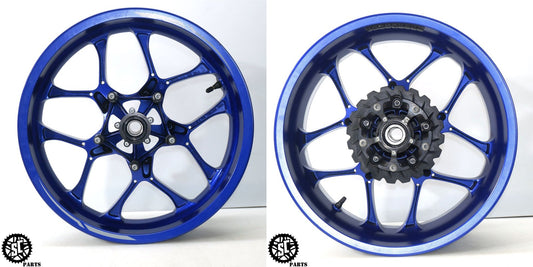 2015-2019 YAMAHA YZF R1 M FRONT REAR WHEEL RIM BLUE STR8 Y01