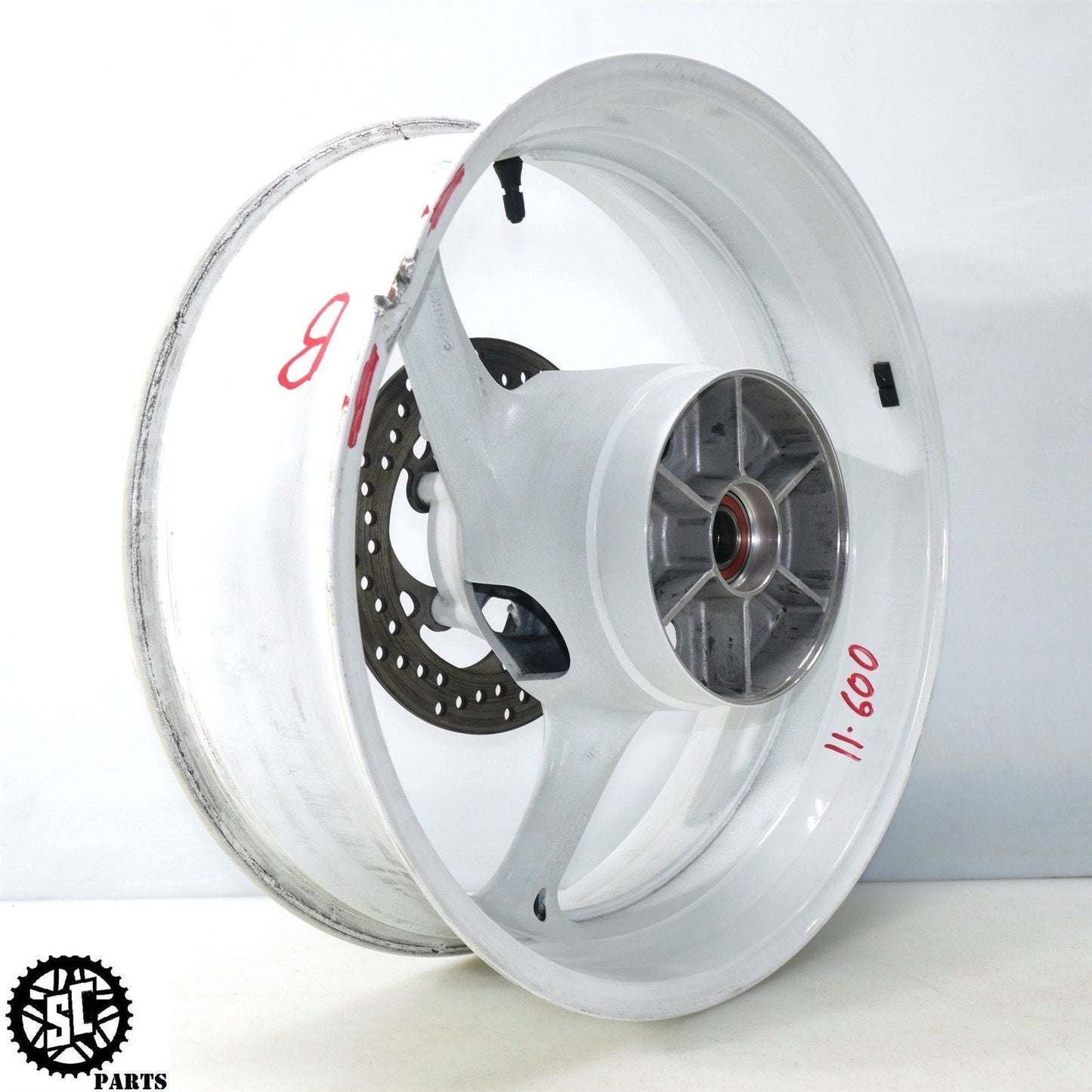 11-23 SUZUKI GSXR 600 750 REAR WHEEL WHITE SB S61
