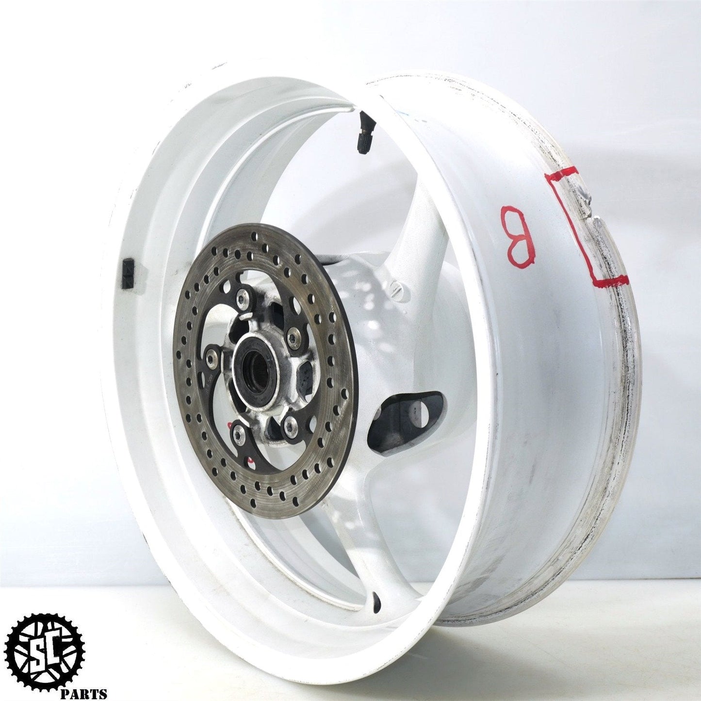 11-23 SUZUKI GSXR 600 750 REAR WHEEL WHITE SB S61