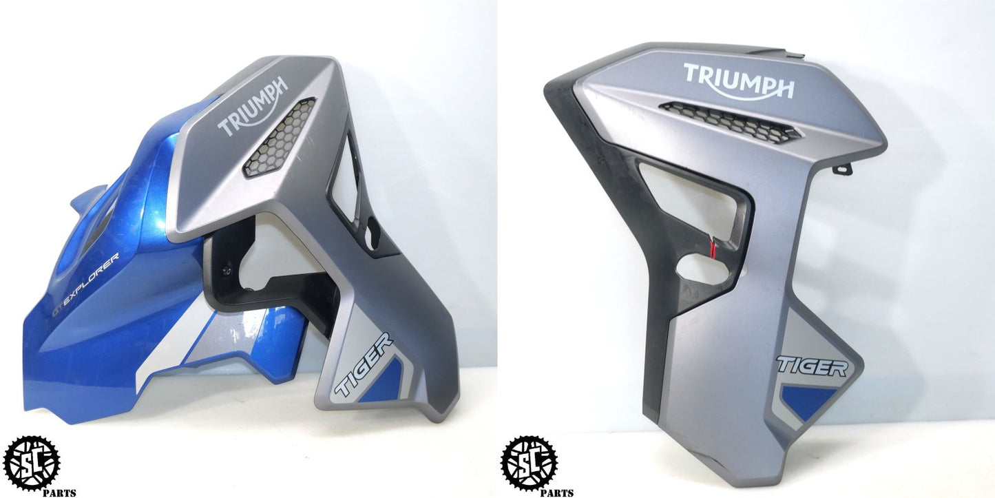 22-23 TRIUMPH TIGER 1200 SIDE FAIRING LEFT RIGHT MATT GRAPHITE PLASTIC T25