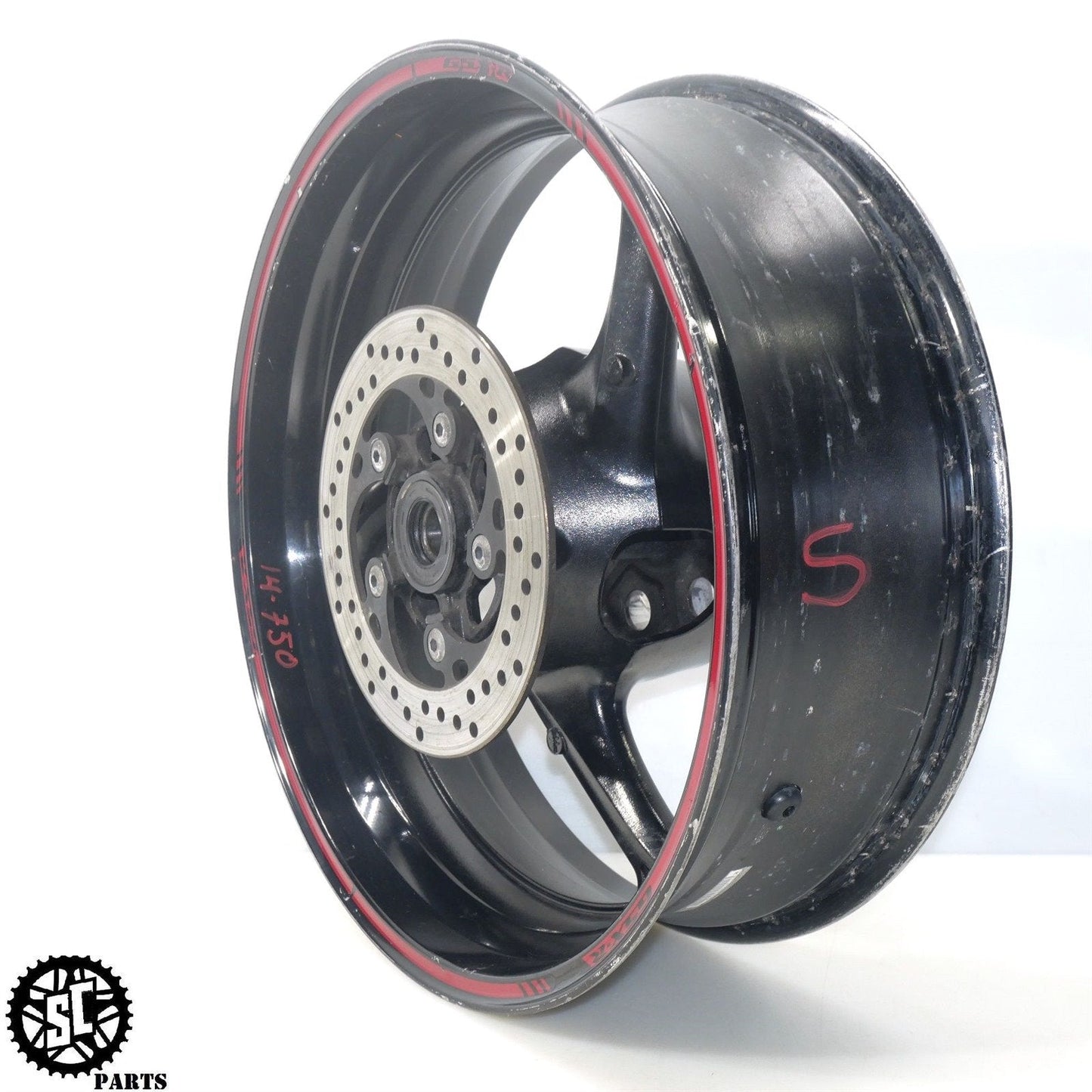 2014 SUZUKI GSXR600 REAR WHEEL RIM STRAIGHT S49