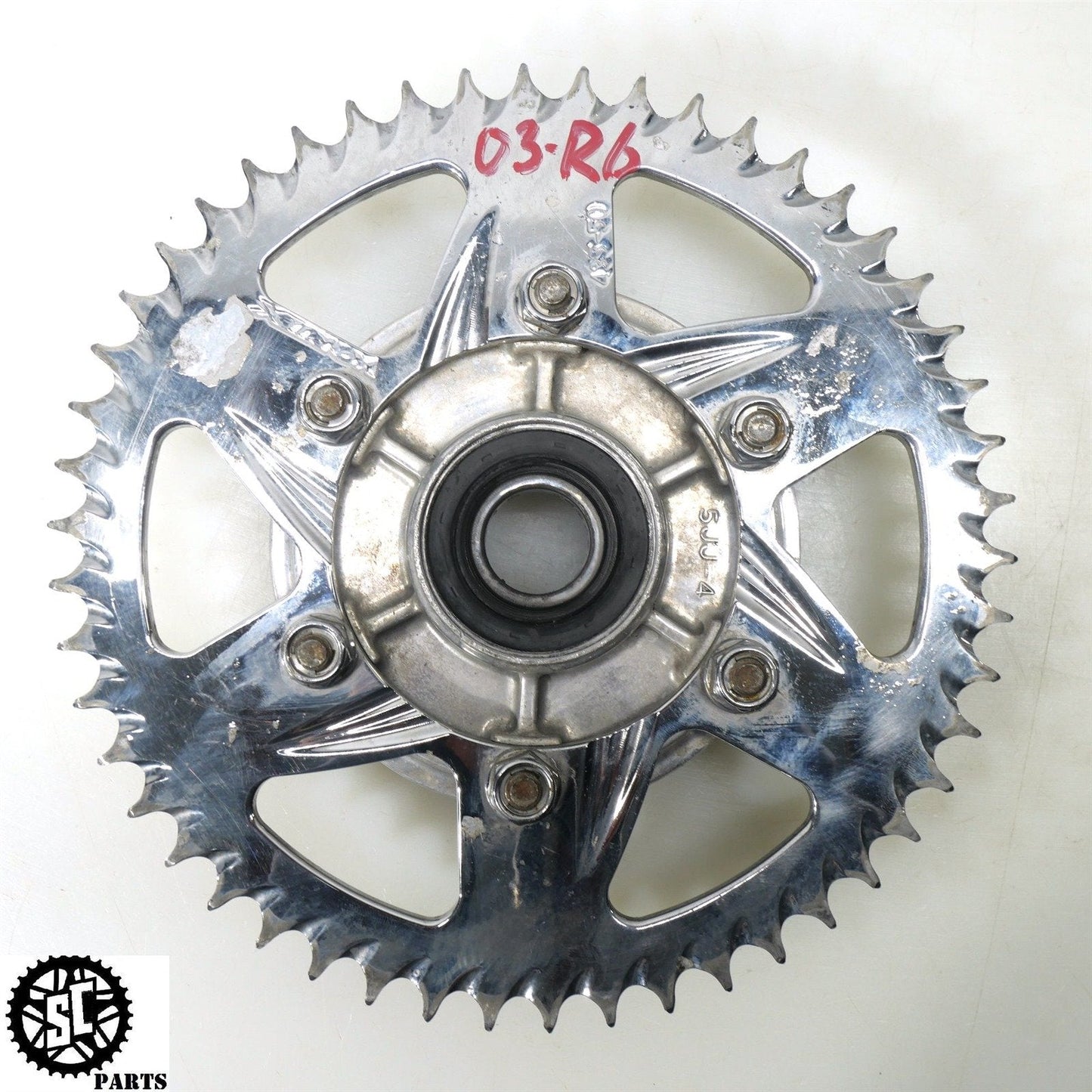 2003 YAMAHA YZF R6 REAR WHEEL HUB SPROCKET VORTEX CHROME 50T Y11