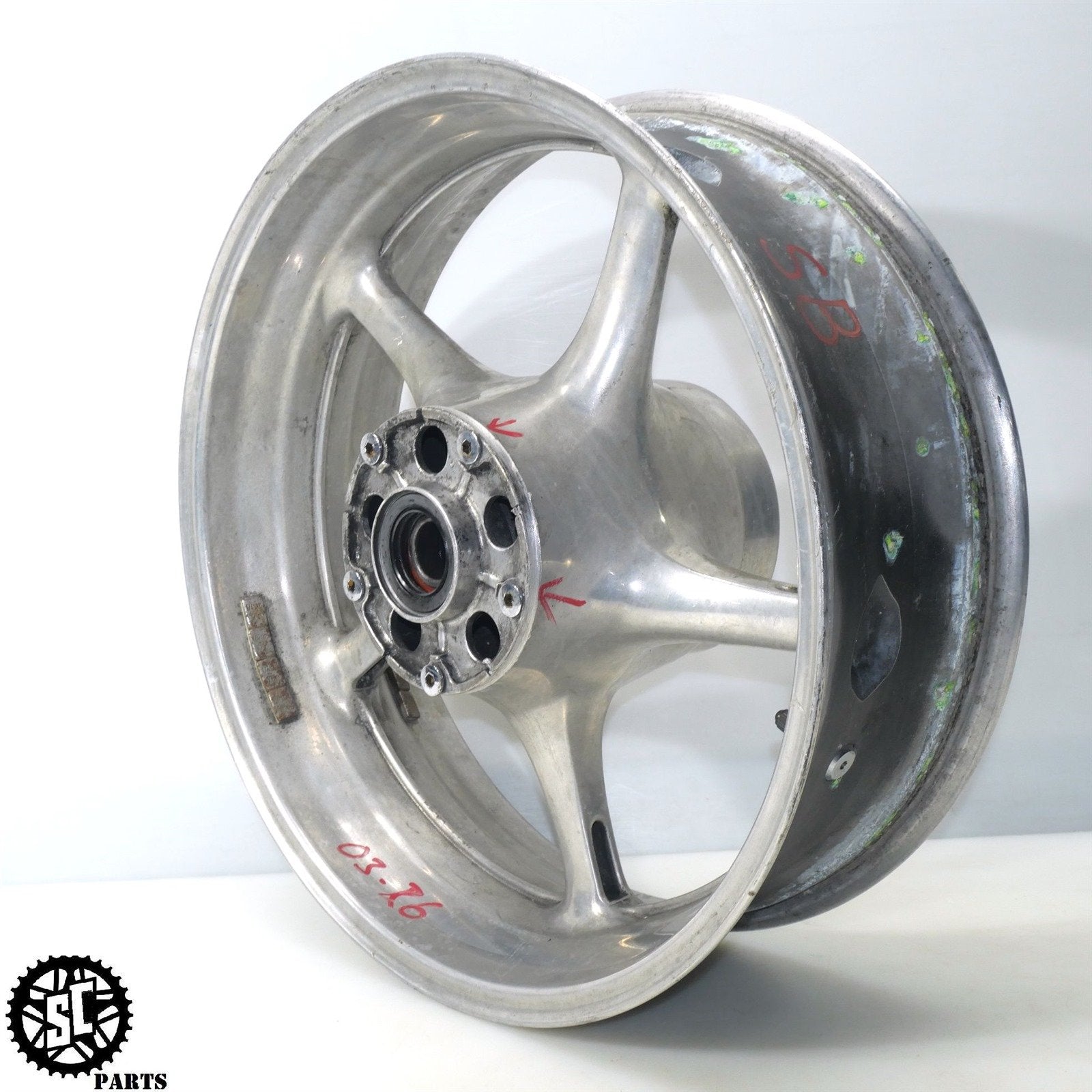 2003 YAMAHA YZF R6 REAR WHEEL RIM SB Y11 – SALVAGECYCLEPARTS